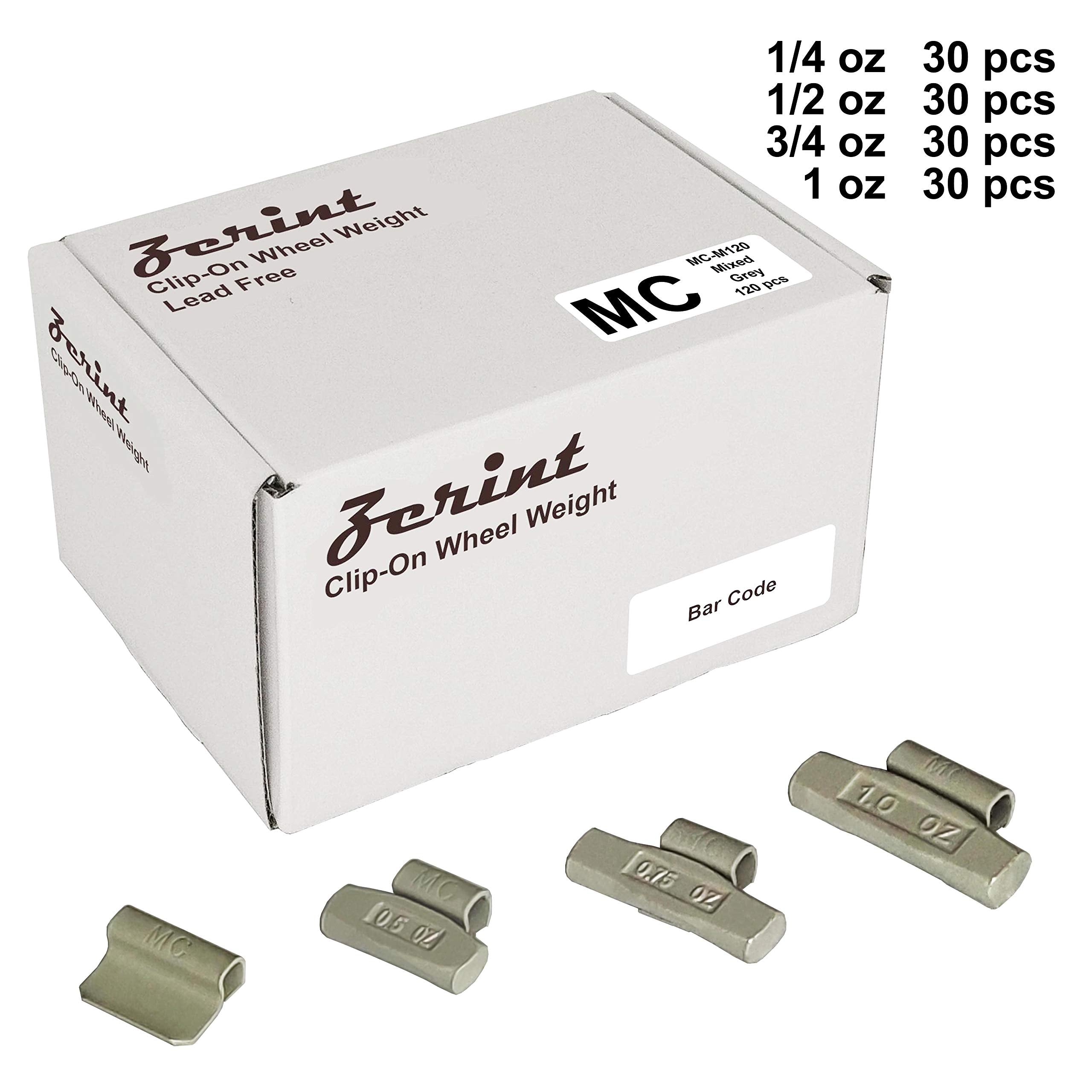 Zerint Mc-M120 Wheel Weight Kit Mc Style Grey 120Pcs/Kit: 1/4Oz, 1/2Oz, 3/4Oz, 1Oz 30Pcs Each
