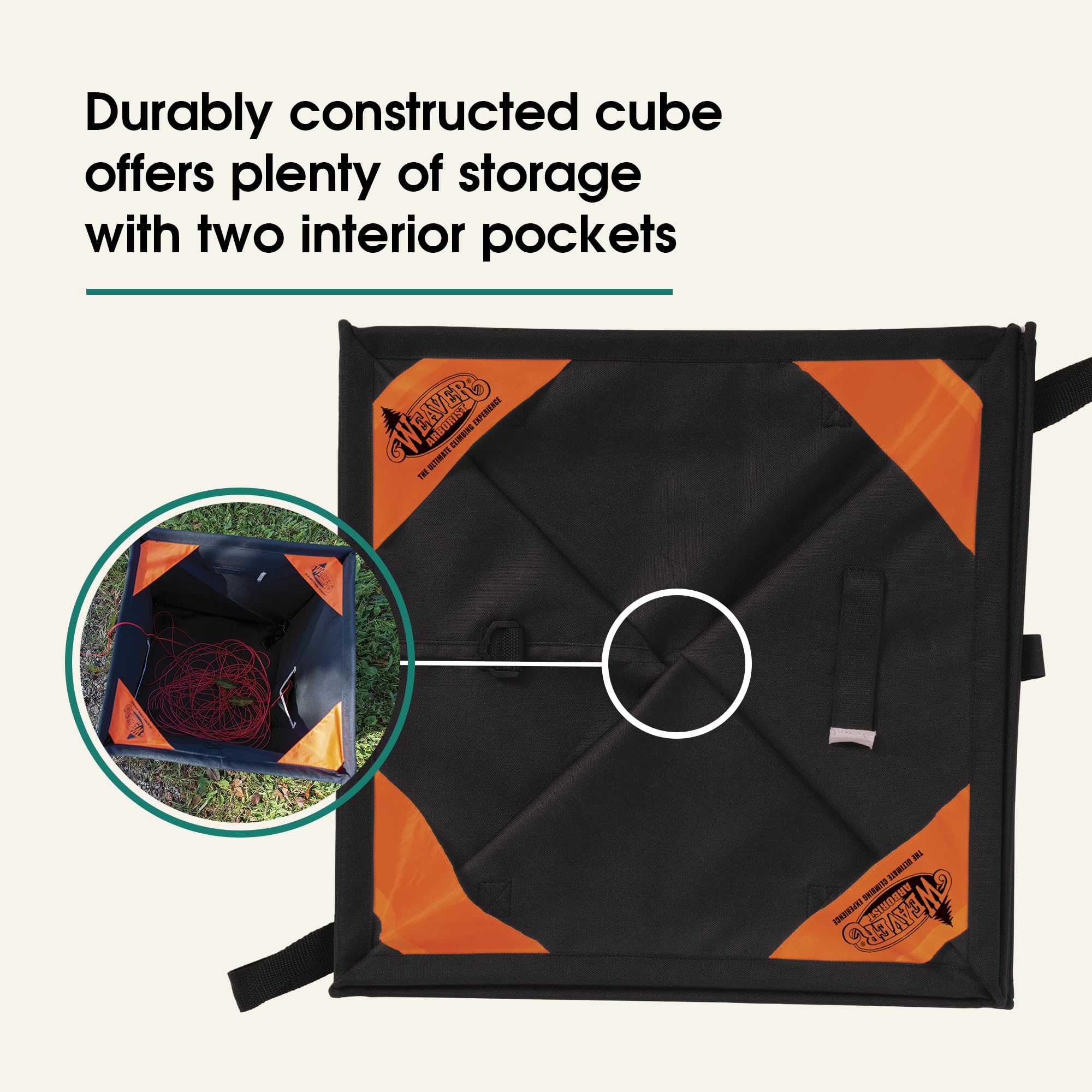 Arborist Throw Line Storage Cube, Portable Climbing Rope Organizer, Collapsible Throw Line For Tree Work Nylon Bag, Handcrafted