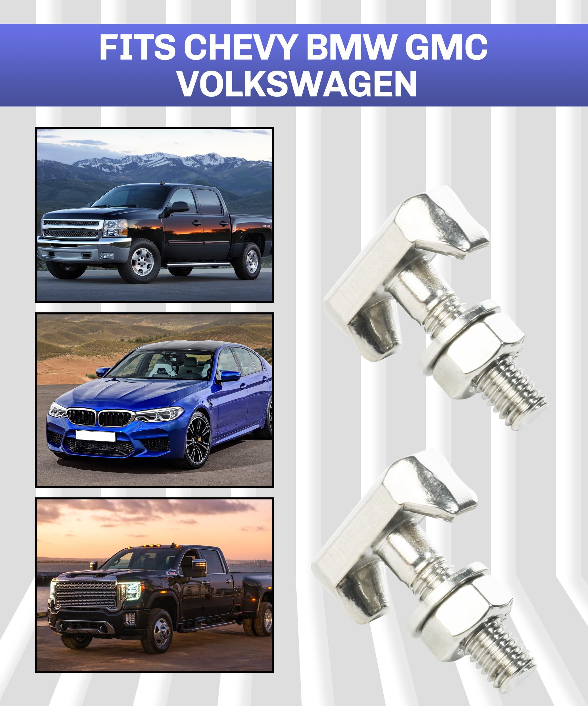 bylikeho Battery Terminal Bolt,Car Accessories Battery Terminal T-Bolt Kit,Battery Terminal Nuts Replacement,Car Battery Cable E