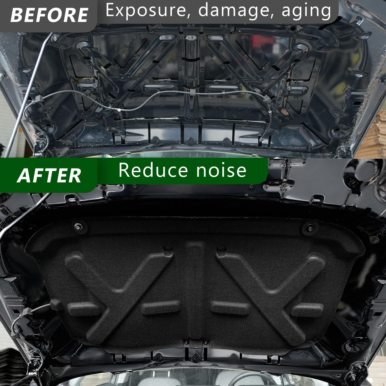 xipoqix Hood Insulation Pad Compatible with 2022-2025 Ford Maverick Sound Deadening Hood Heat Liner Replacement for 2022-2025 Fo