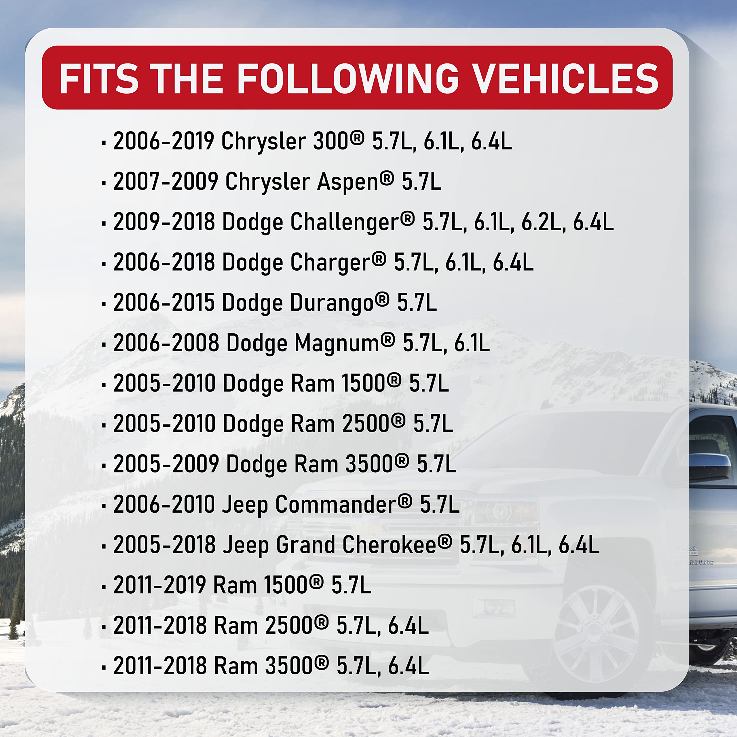 Ignition Coil Pack Set Of 8 - Fits Dodge Ram 1500, 2500, 3500, Jeep Grand Cherokee, Commander, Dodge Charger, Challenger 5.7L, 6