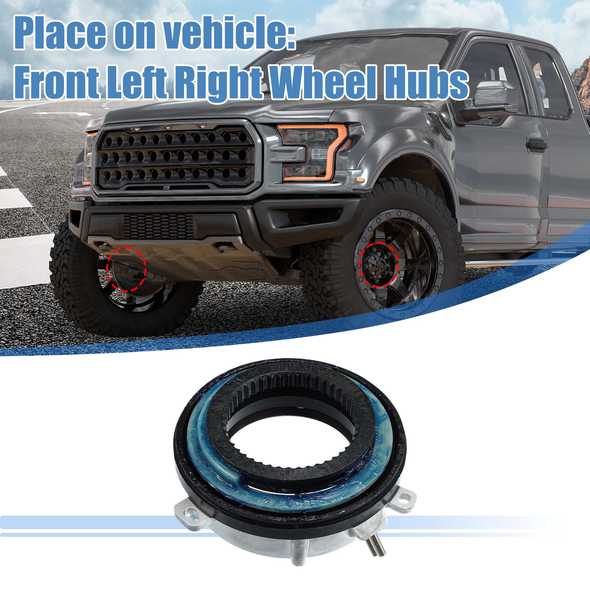 X Autohaux 2Pcs Front 4X4 4Wd Locking Hub Actuator For Ford F150 4Wd 2004-2016 For Ford Expedition 4Wd 2003-2015 7L1Z3C247A 4Wd Hub Auto Locking Actuator