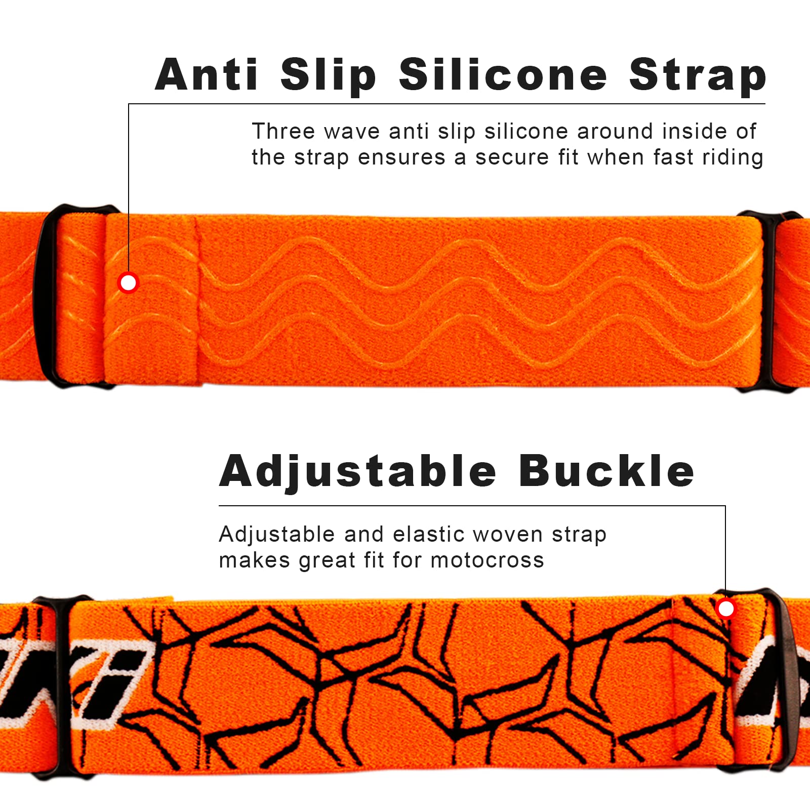 Nenki Youth Kids Dirt Bike Goggles, Kids Motocross Goggles Otg Mx Atv Motorcycle Goggles Off Road Glasses With Anti Fog 100% Uv Protection Lens,Orange Tinted Lens