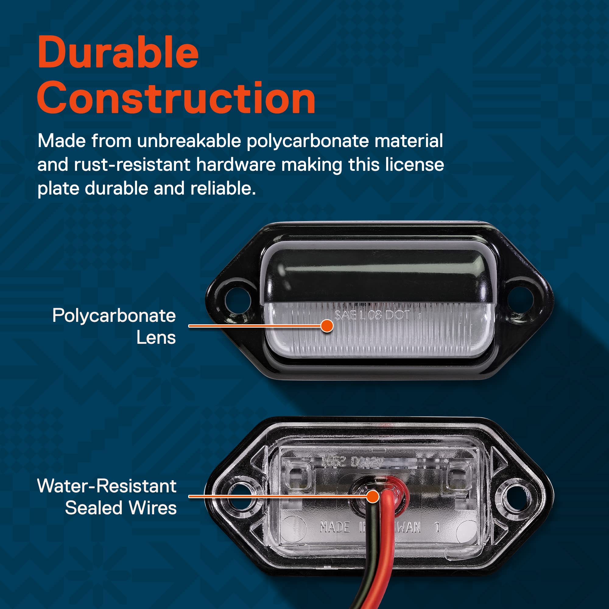 True Mods 1Pc Trailer Led License Plate Light [Dot Fmvss 108] [Sae L] [Black-Finish] [Surface Mount] [Waterproof] [12V Dc] Court