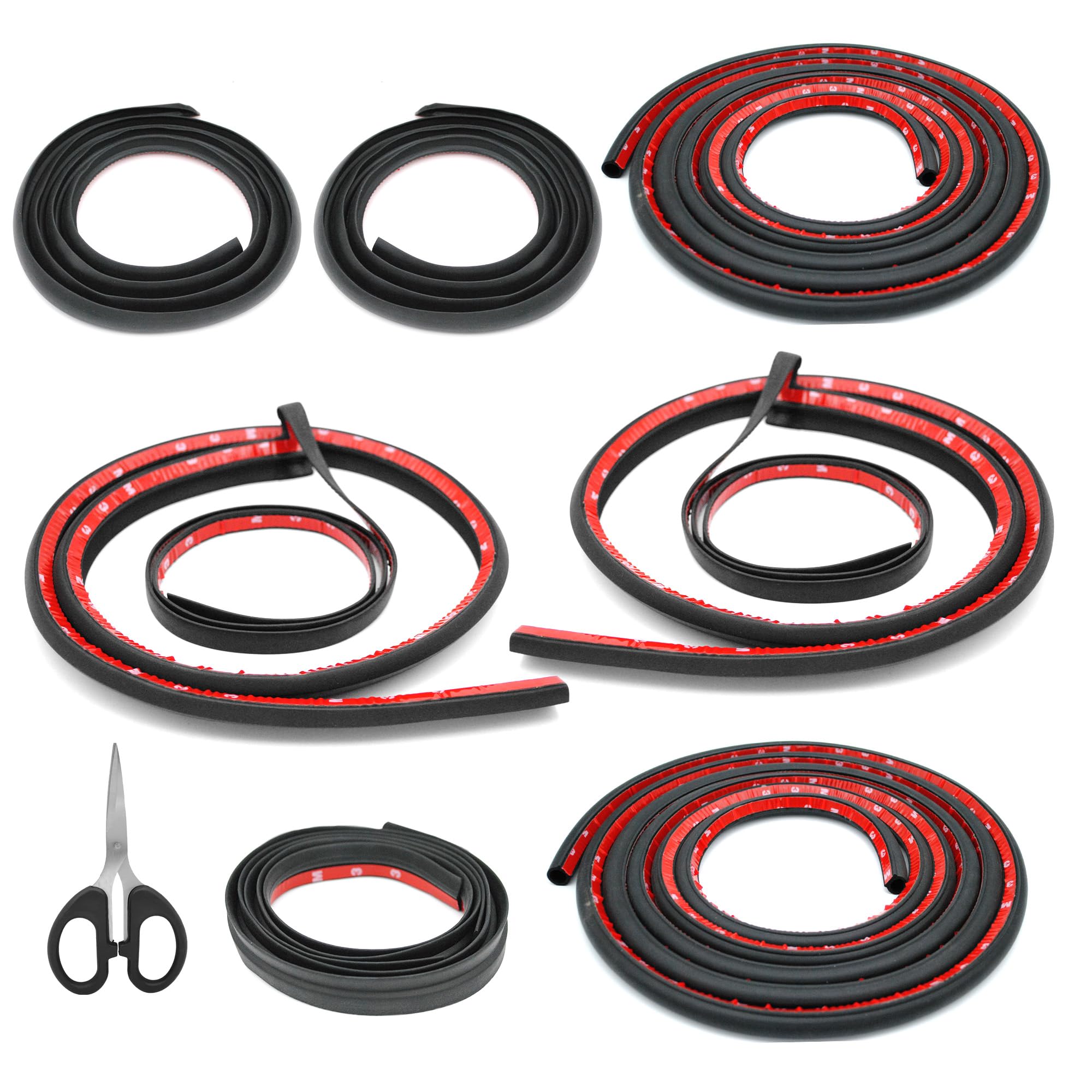 Car Weather Stripping for Tesla Model Y, Soundproof Seal for Wind Noise Reduction, Door & Trunk & A/B Pillar Rubber Seals