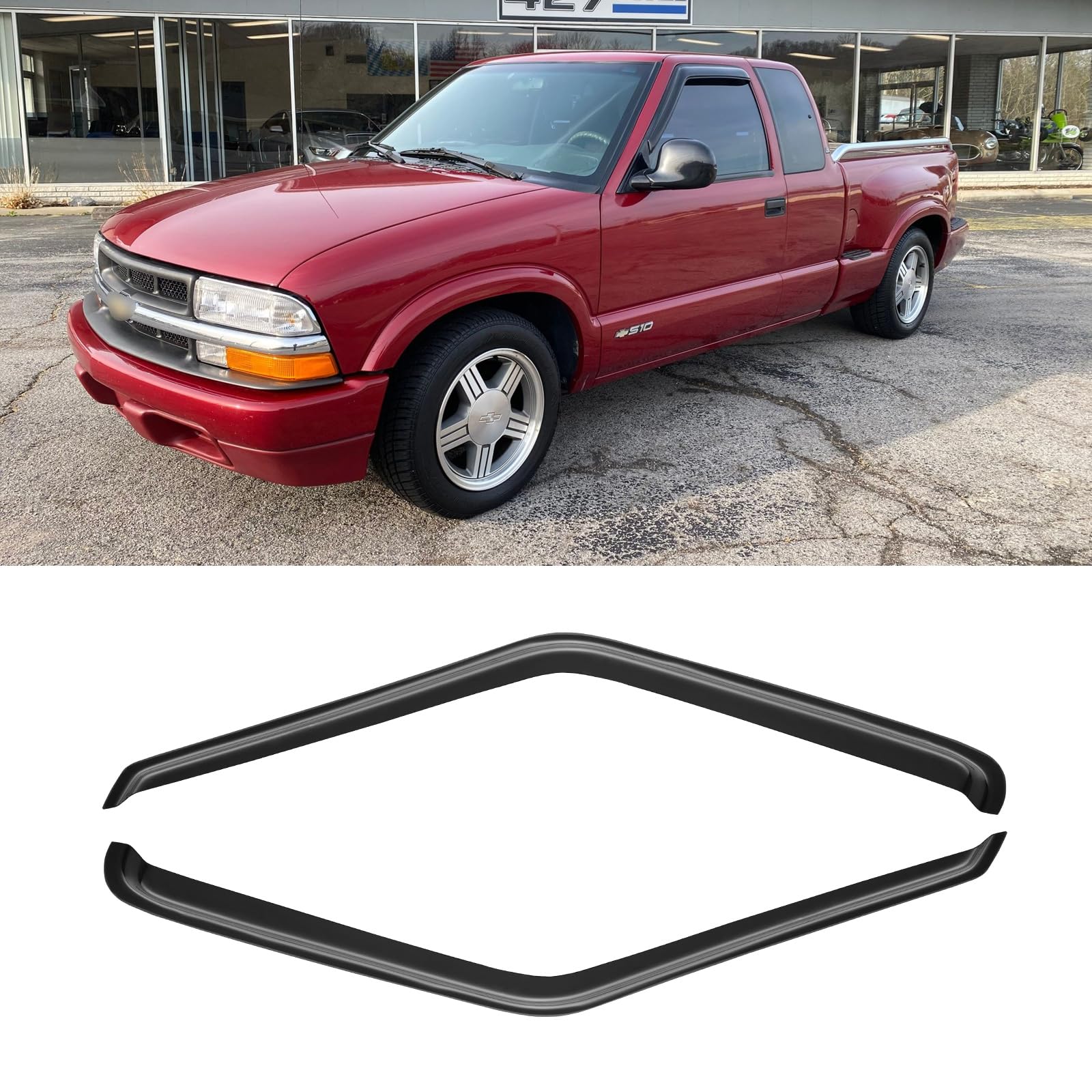 Cmvt Auto Window Visor For 1994-2004 Chevy S10/Gmc Sonoma, 1995-2005 S10 Blazer/S15 Jimmy, Rain Guards Shields Vent Shade Deflec