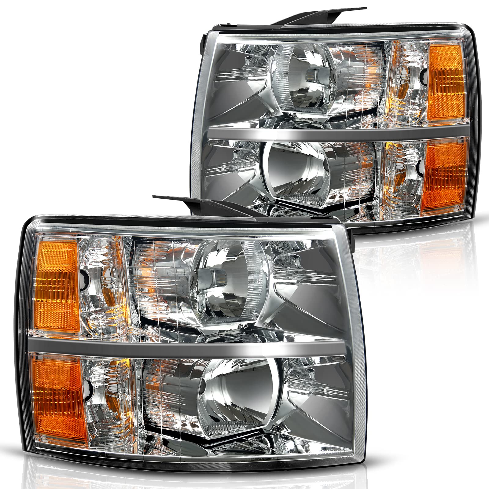 Dwvo Headlight Assembly Compatible With 2007-2013 Chevrolet Silverado 1500/2007-2014 Chevy Silverado 2500 Hd 3500 Hd Headlamp Re