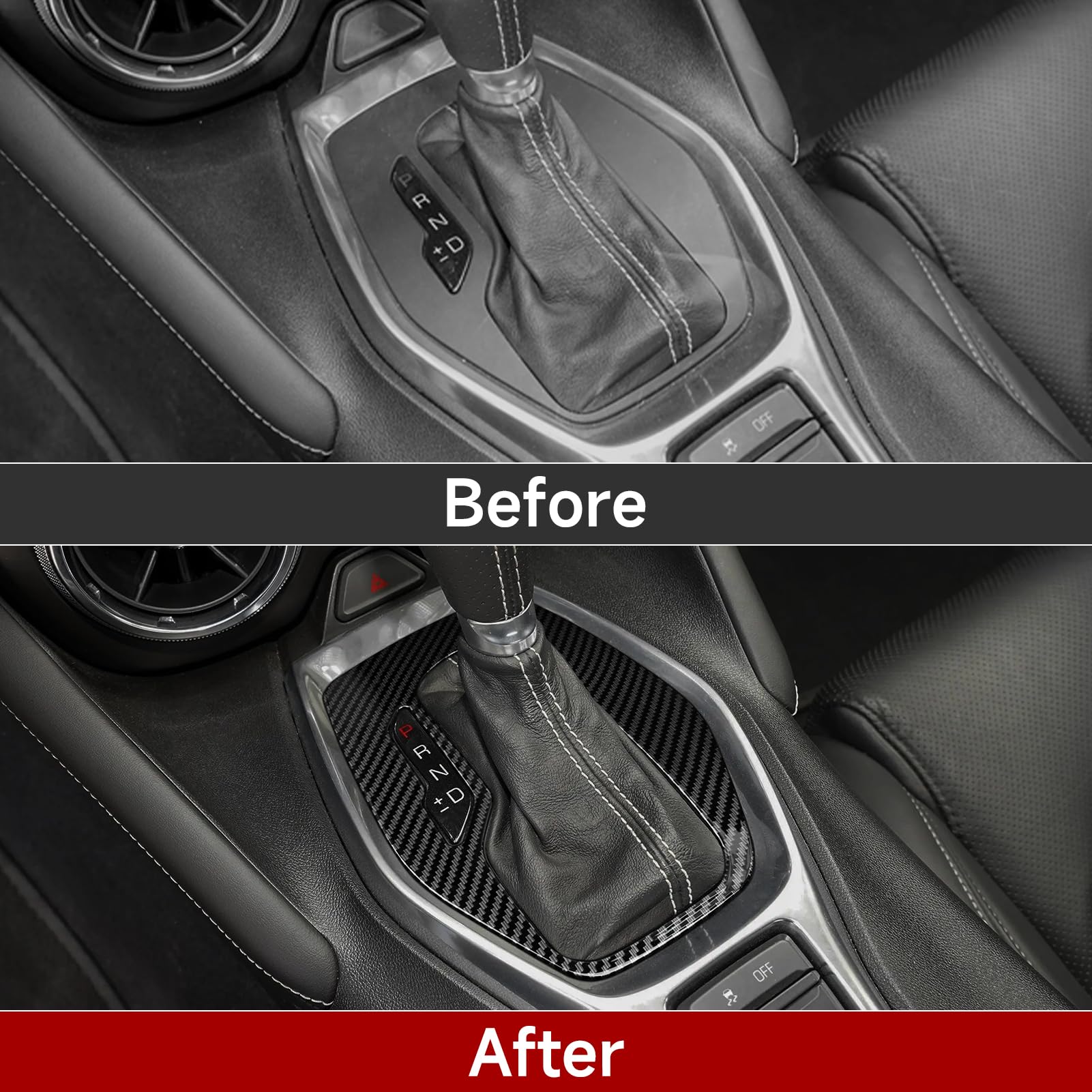 Car Sticker ABS Carbon Fiber Decal Interior Trim Cover for Chevrolet Camaro Accessories 2016-2023 (Gear Shift Panel)