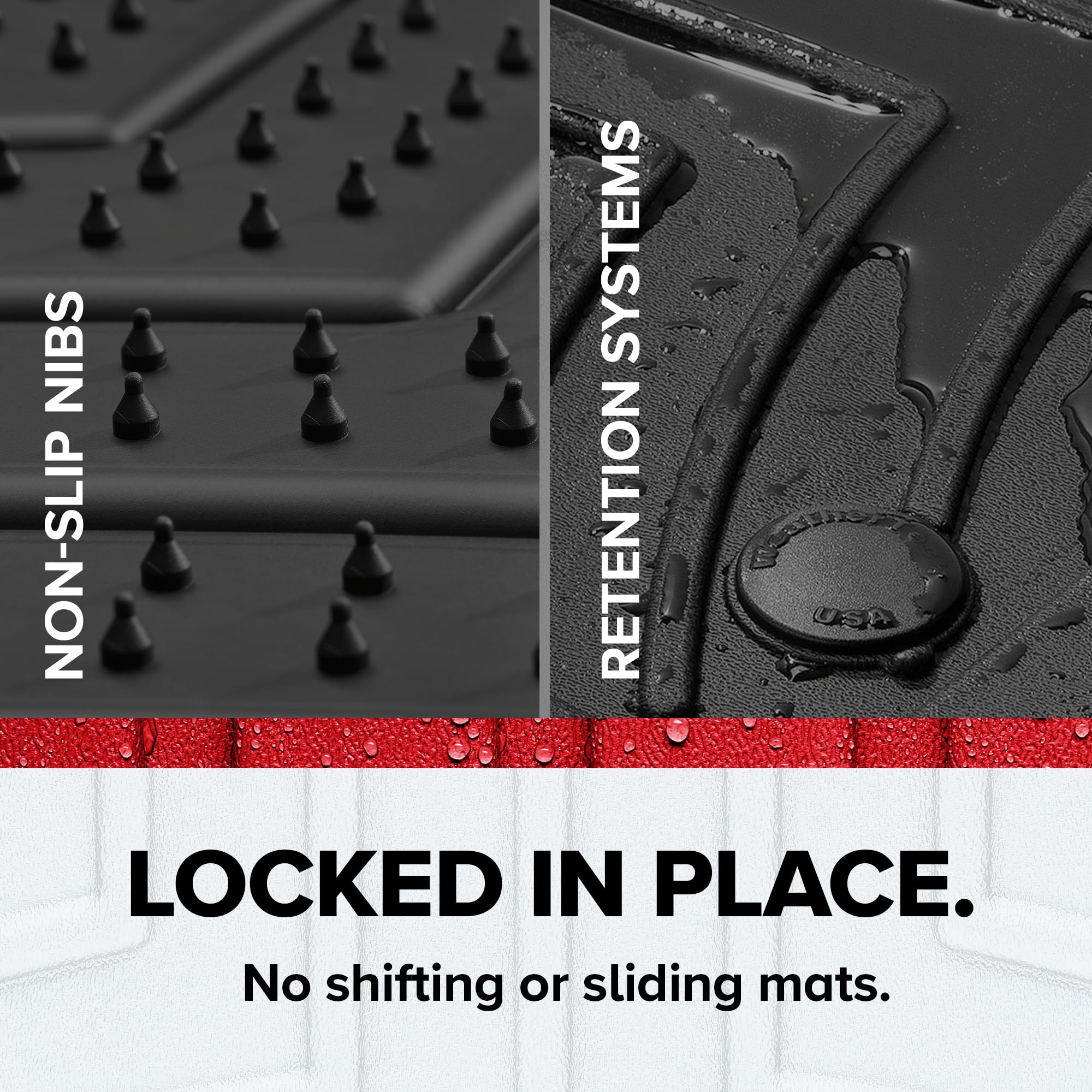 WeatherTech FloorLiner HP Custom Fit Floor Mats for Nissan Altima - 2nd Row (4414982IM), Black