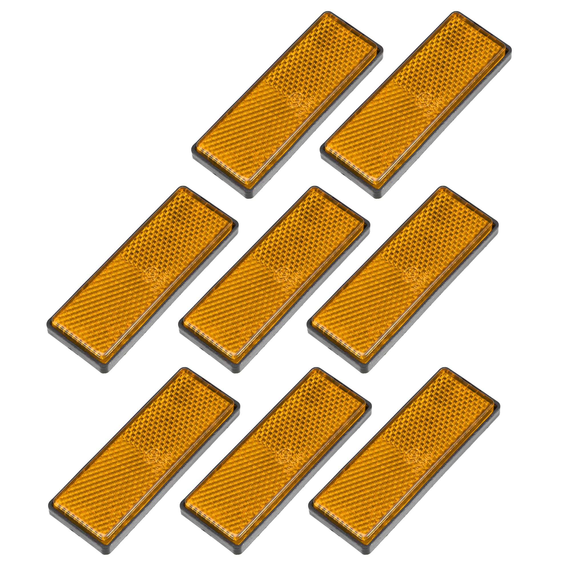 X AUTOHAUX 8 Pcs Rectangular Stick-on Safety Spoke Reflective Self Adhesive Reflector for Gate Posts Cars Trailer Motorcycle Tru