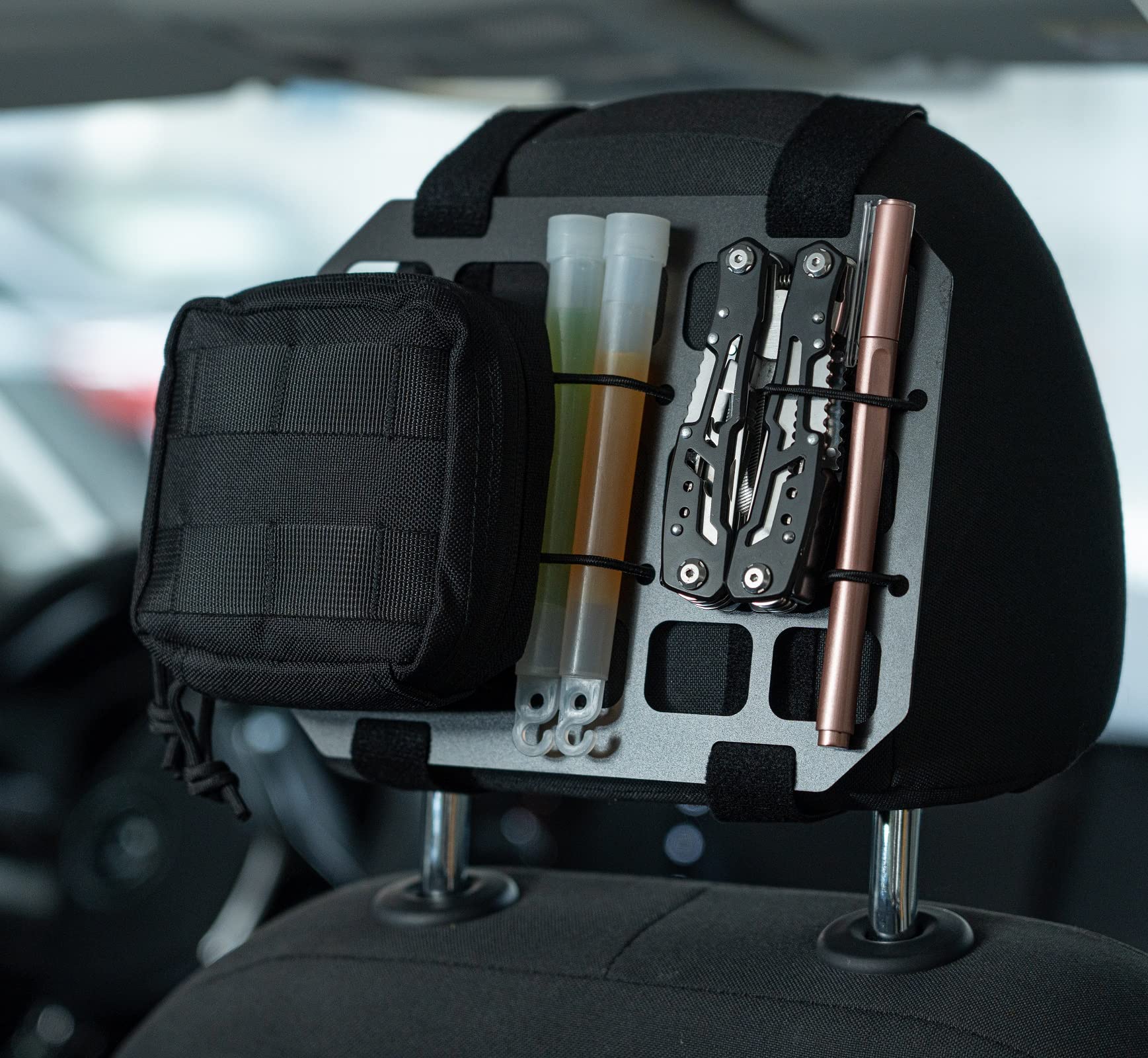 Tacnex Vehicle Rigid Molle Panel Car Seat Headrest Organizer Edc Pouch Tool Holster Bag Holder Auto Interior Accessories Tactica