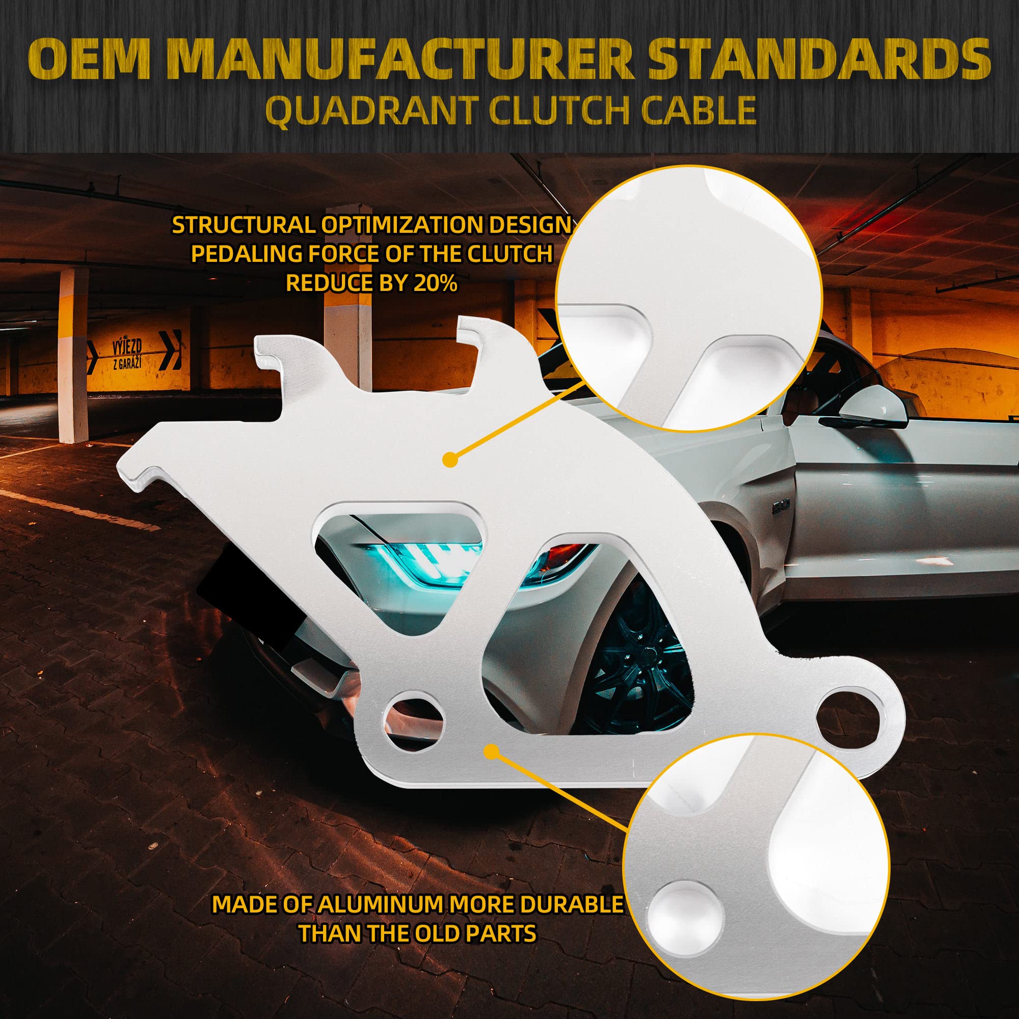 Dasbecan Clutch Cable Kit Triple Hook Clutch Quadrant Firewall Adjuster Kit Compatible With 1996-2004 Ford Mustang Replaces# Amp