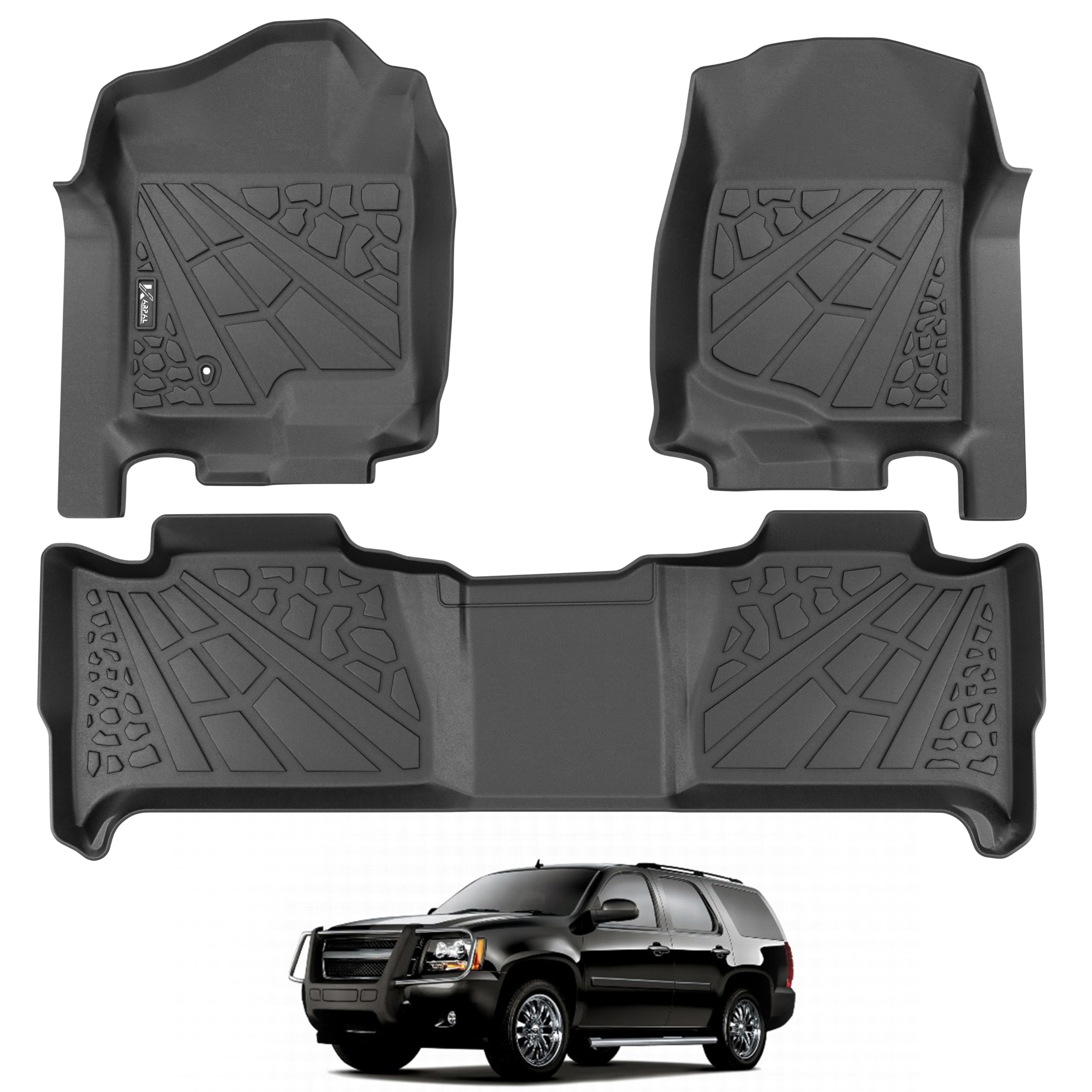 Karpal Floor Mats Fit For 2007-2014 Chevrolet Tahoe/Suburban/Gmc Yukon/Yukon Xl/Denali (No Hybrid Models), Tpe All Weather Prote