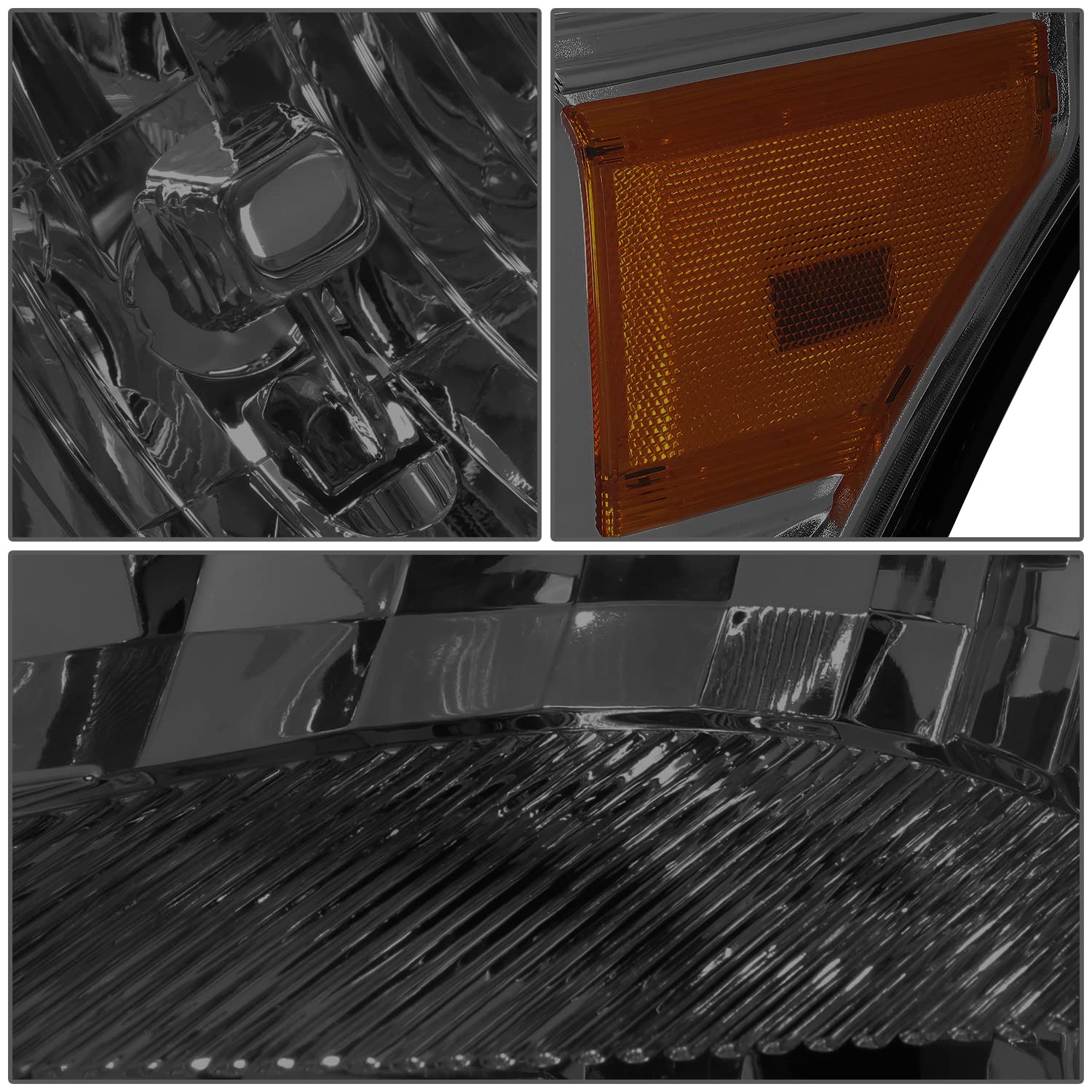 Dna Motoring Hl-Oh-Fsu13-Sm-Am Smoke Lens Amber Headlights Replacement Compatible With 11-16 F-250 / F-350 / F-450 / F-550 Super