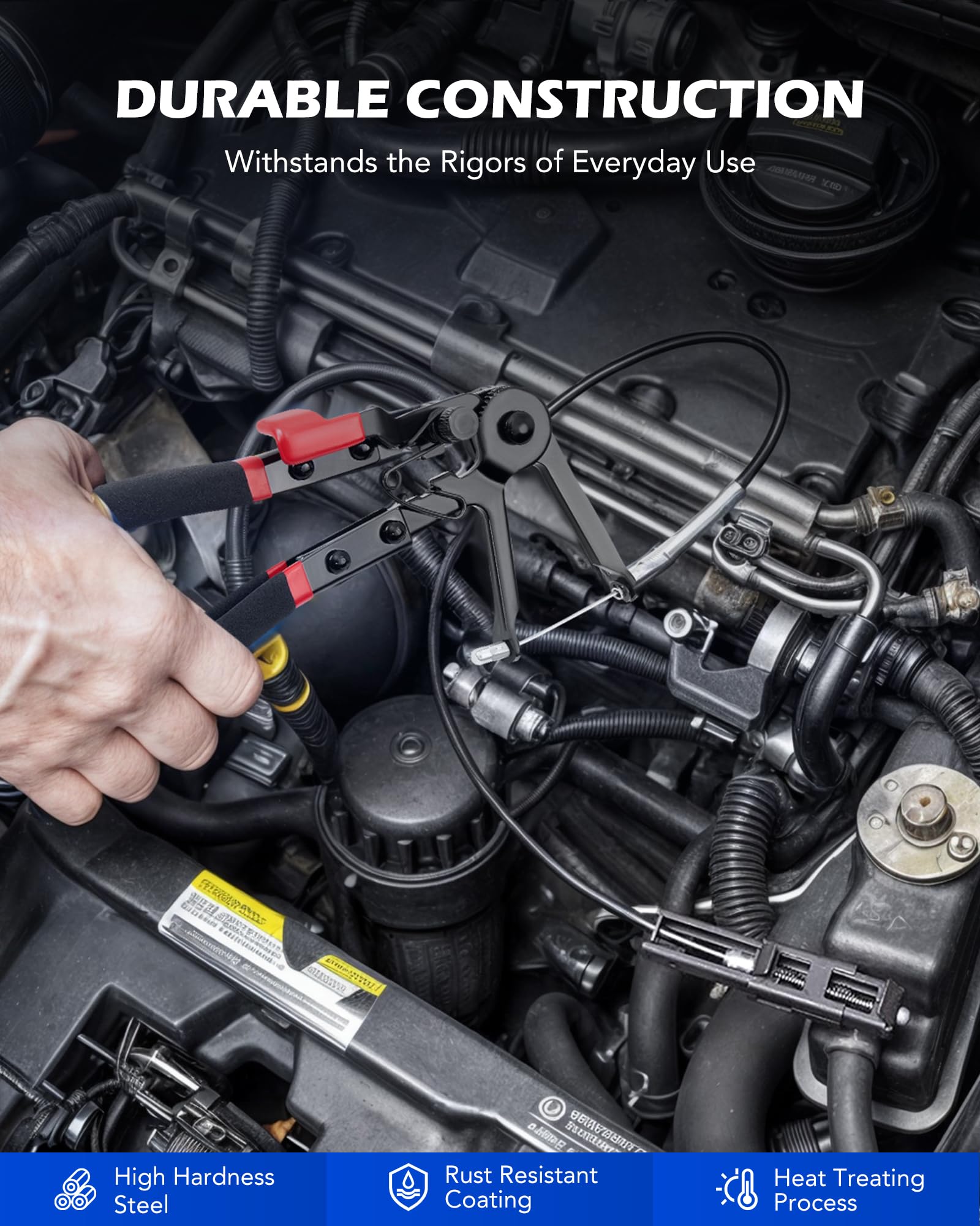 Orion Motor Tech 9Pc Hose Clamp Pliers With Flexible Wire Long Reach Swivel Jaw And Flat Band Pliers For Coolant Radiator Heater