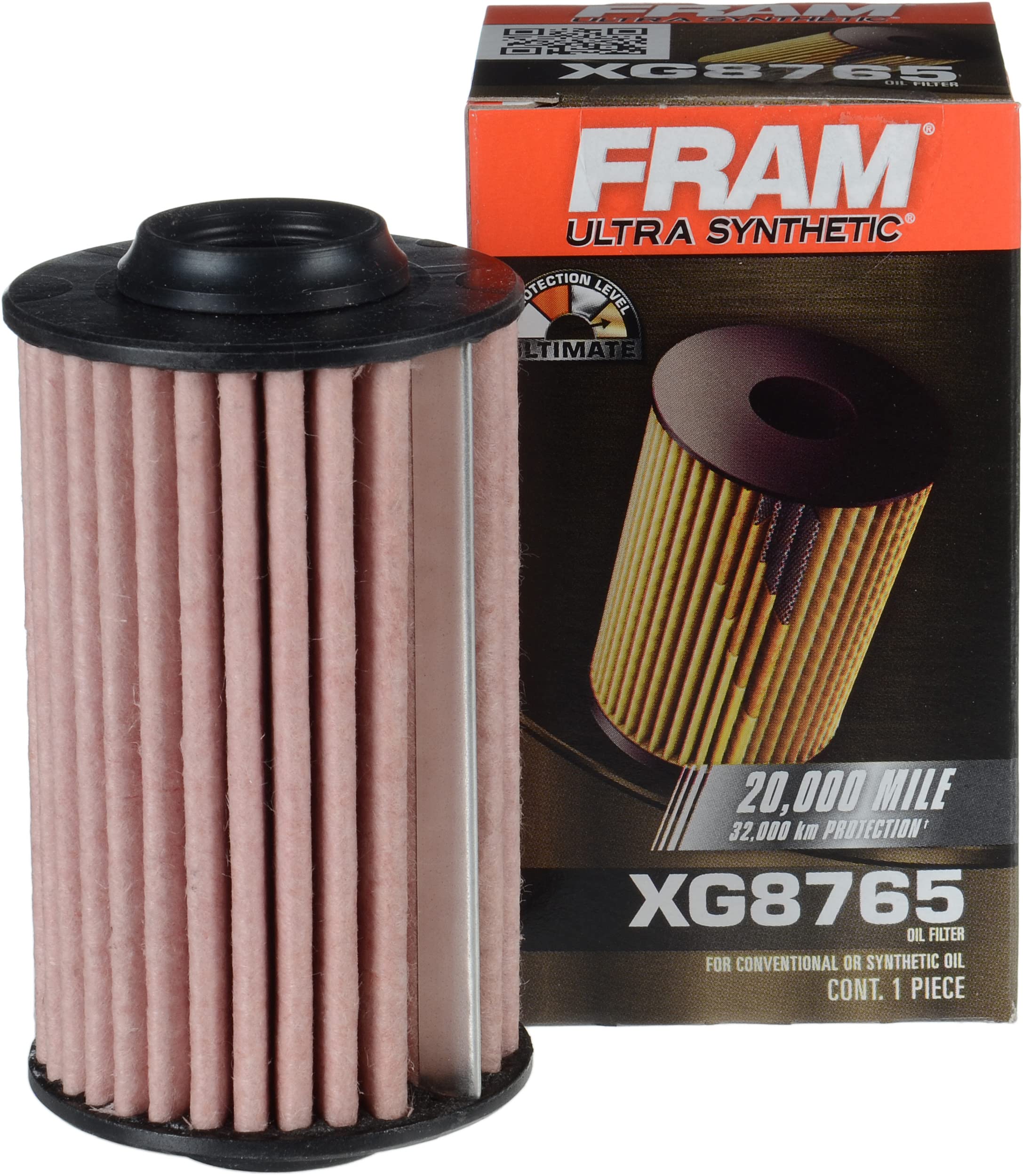Fram Ultra Synthetic Automotive Replacement Oil Filter, Designed For Synthetic Oil Changes Lasting Up To 20K Miles, Xg8765 (Pack
