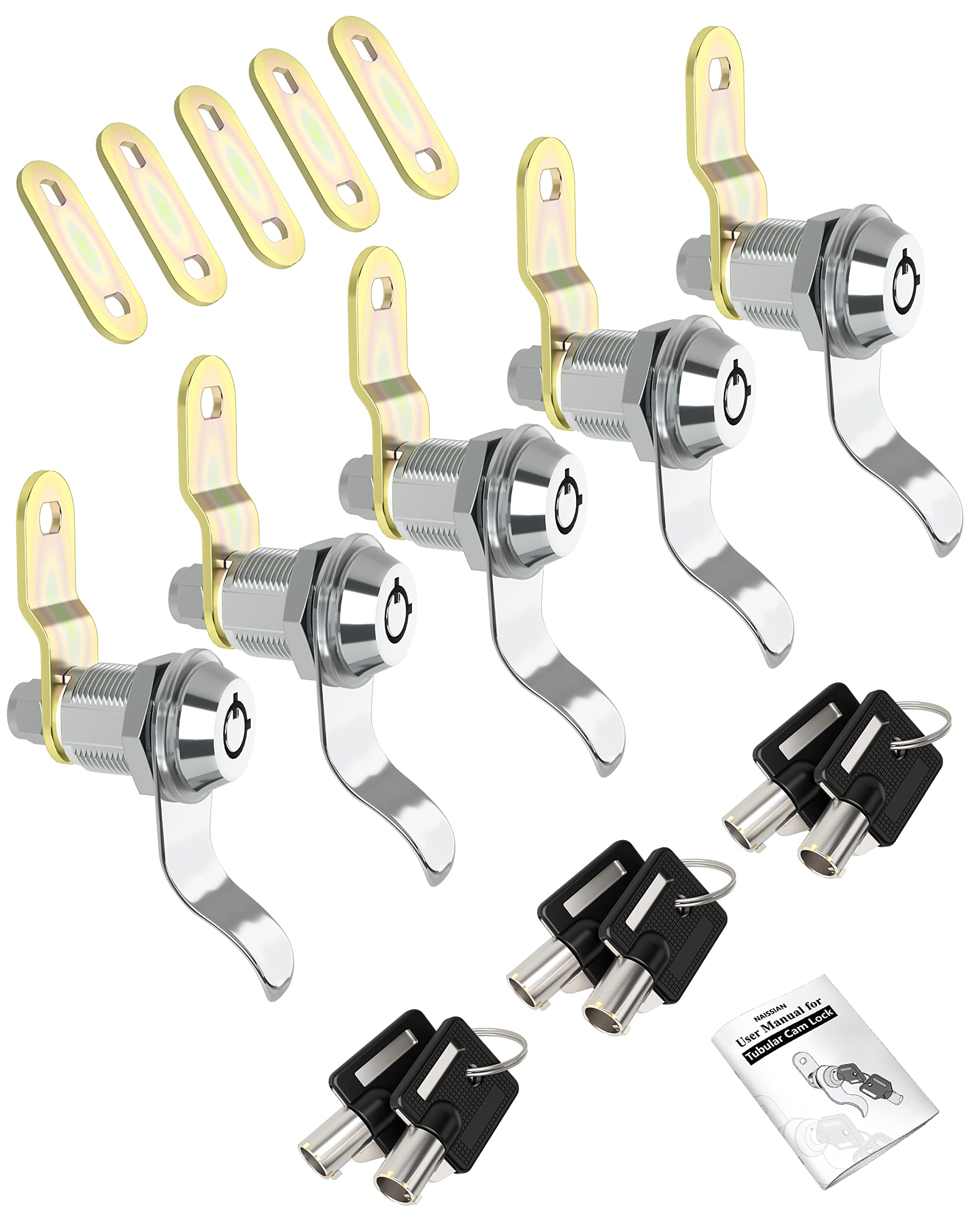 Naissian Rv Locks For Storage Door 7/8 Inch, Rv Compartment Locks Cam Locks For Camper Travel Trailer Cabinet With Keys 7/8'', P
