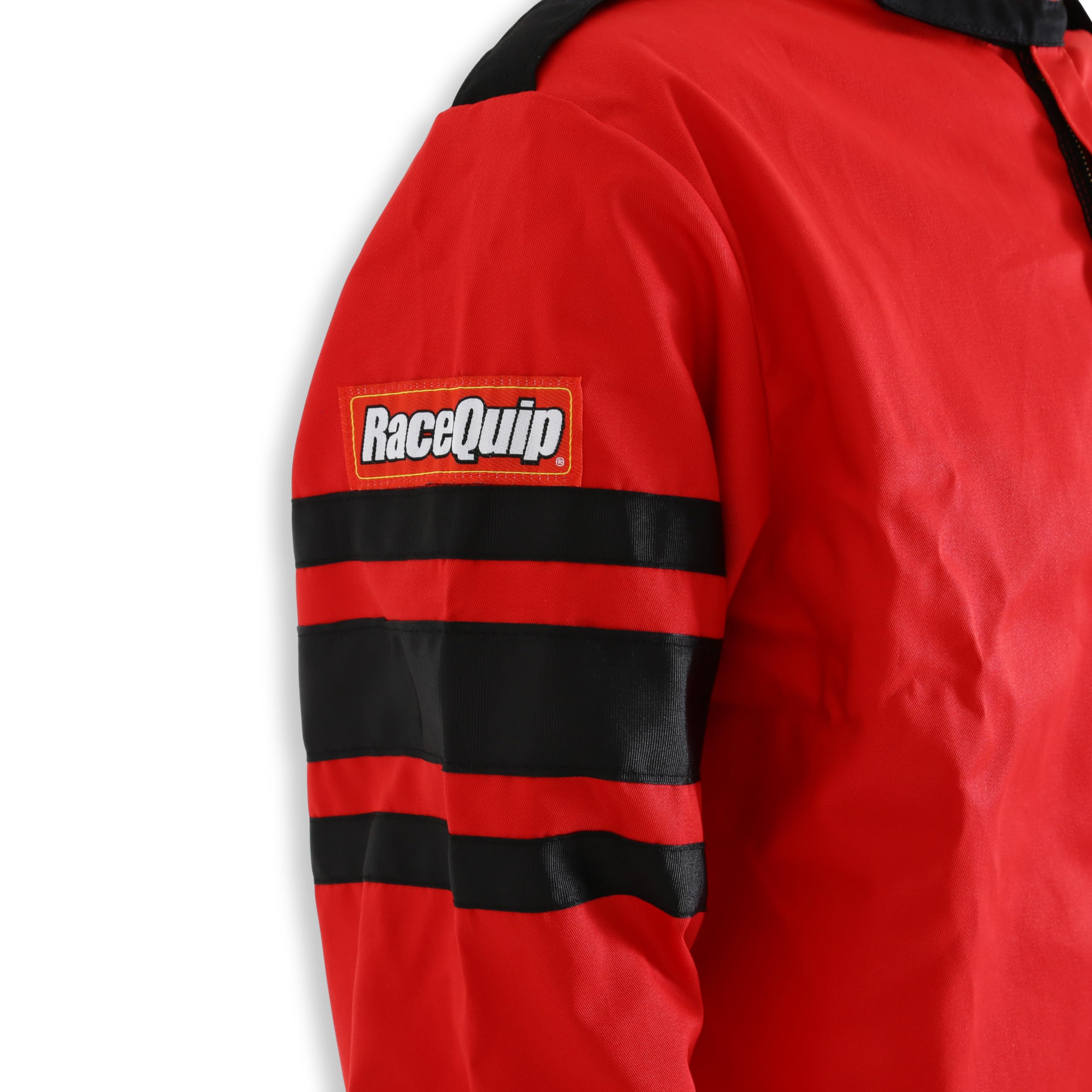 RaceQuip 111016RQP 110 Series Driving Jacket SFI 3.2A/1 - Red/Black Stripe - XL