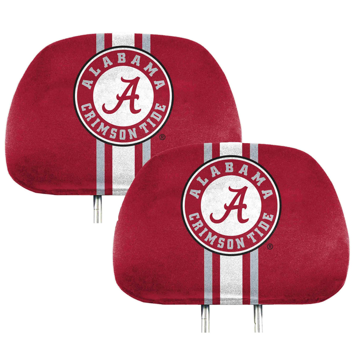 FANMATS 62034 Alabama Crimson Tide Printed Head Rest Cover Set - 2 Pieces, 10' x 14'