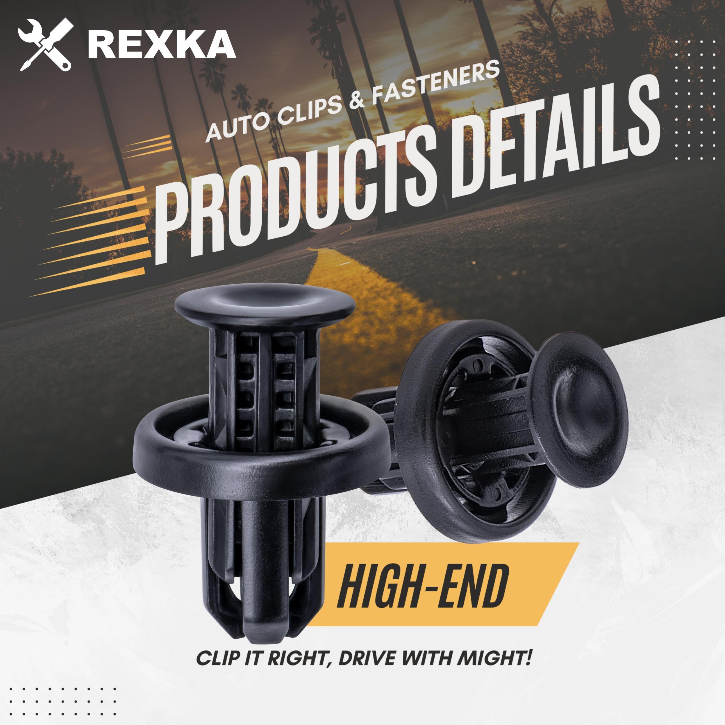 Rexka 30Pcs Rear Front Bumper Cover Fender Grille Under Cover Push-Type Retainer Clip Fastener Rivet 91505-Tm8-003 For Honda Acu