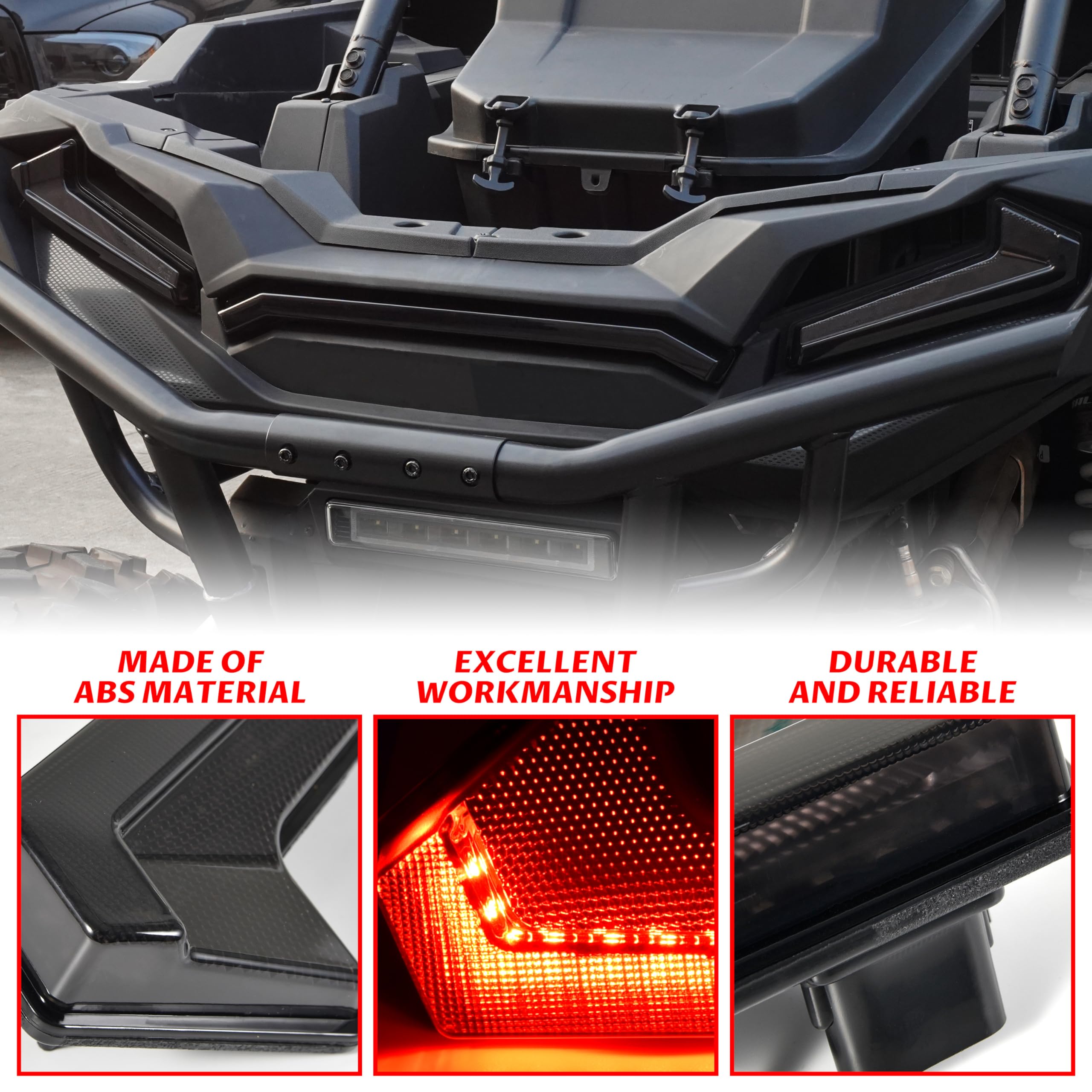 SAUTVS UTV Tail Lights Assembly for Polaris RZR XP 1000/Turbo/Sportsman, Smoked Black LED Taillights Rear Lamps for Polaris RZR