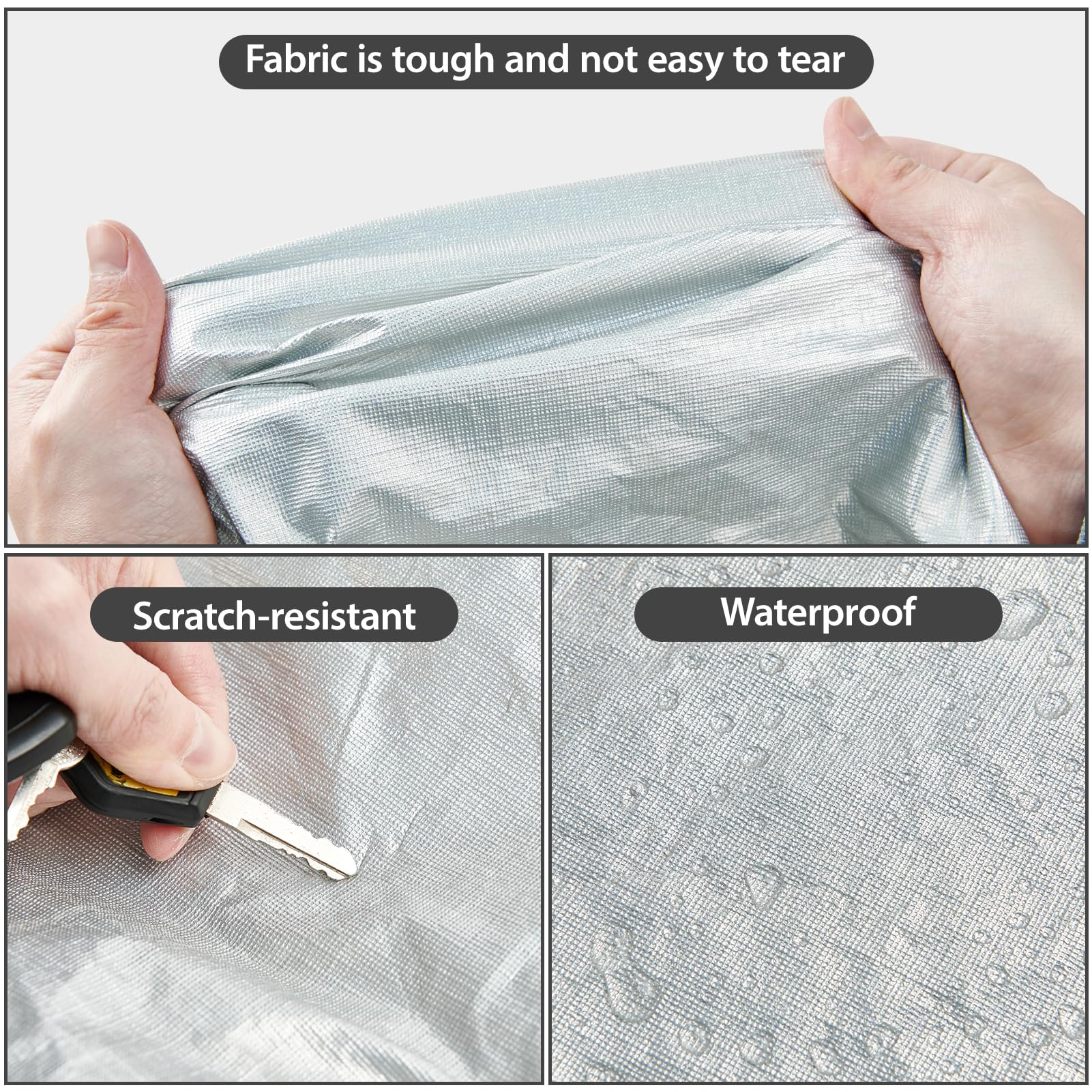 Car Cover Waterproof All Weather, 6 Layers Outdoor Full Car Cover Uv Snow Rain Wind Dust All Weather Outdoor Protection With Zip