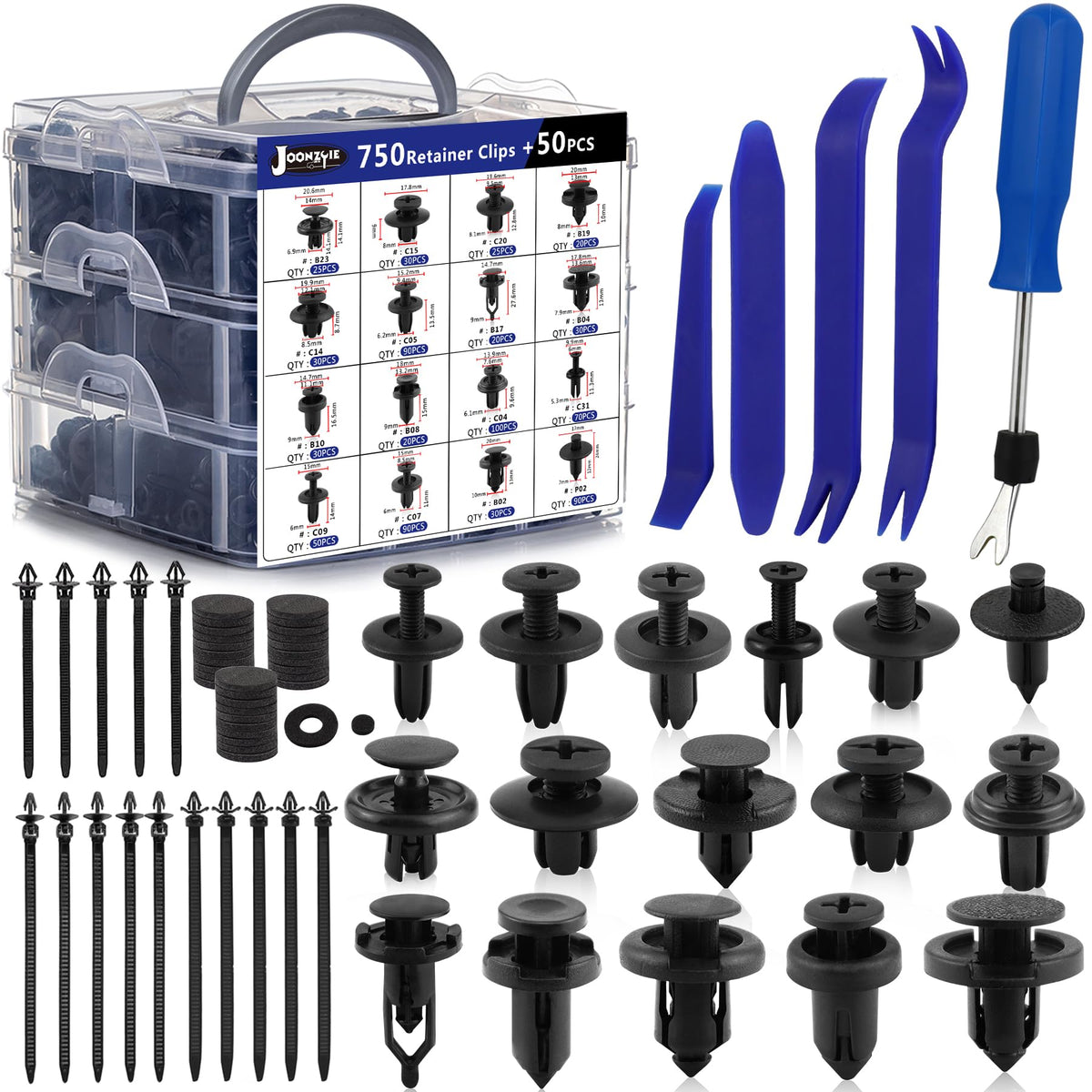 Car Retainer Clips Auto Body Push Fasteners Pin Rivets 800Pcs Automotive Plastic Screws Push-Type Retainers Set Bumper Panel Riv