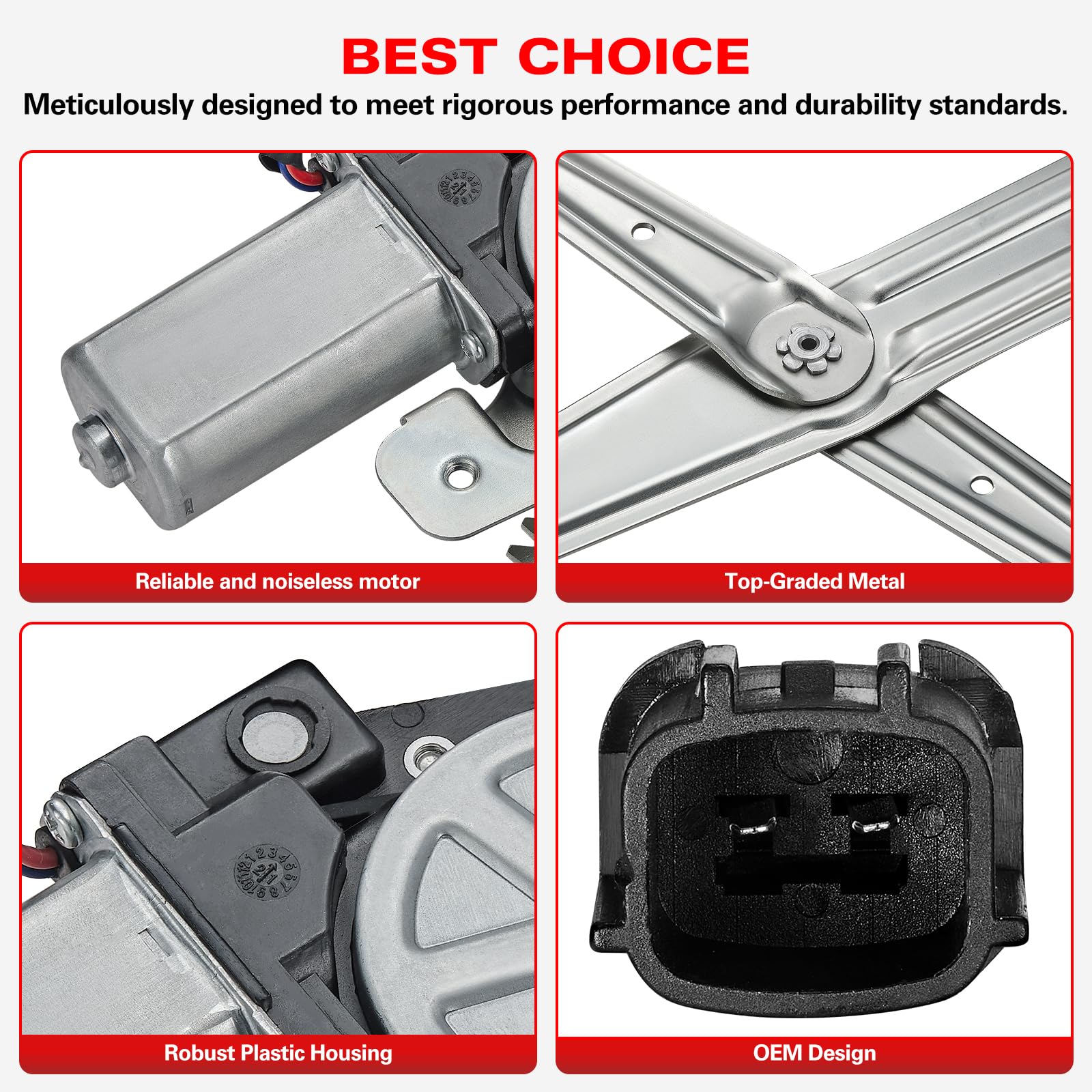 BDFHYK 741-015 Car Power Window Regulator with Motor Front Right Passenger Side for Chevy COLORADO 2004-2012 for GMC CANYON 2004