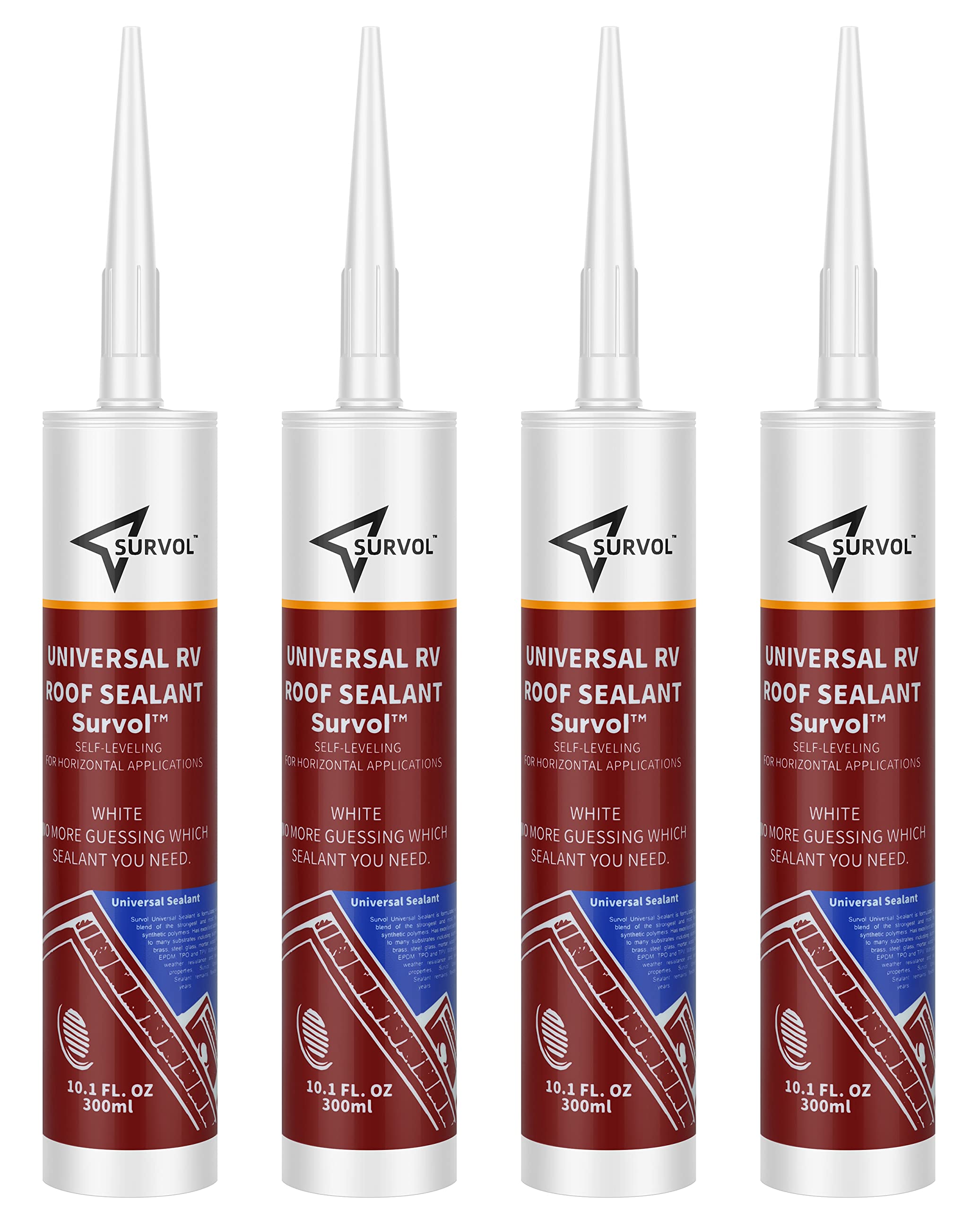 Survol Rv Roof Sealant Self-Leveling 4-Pack White