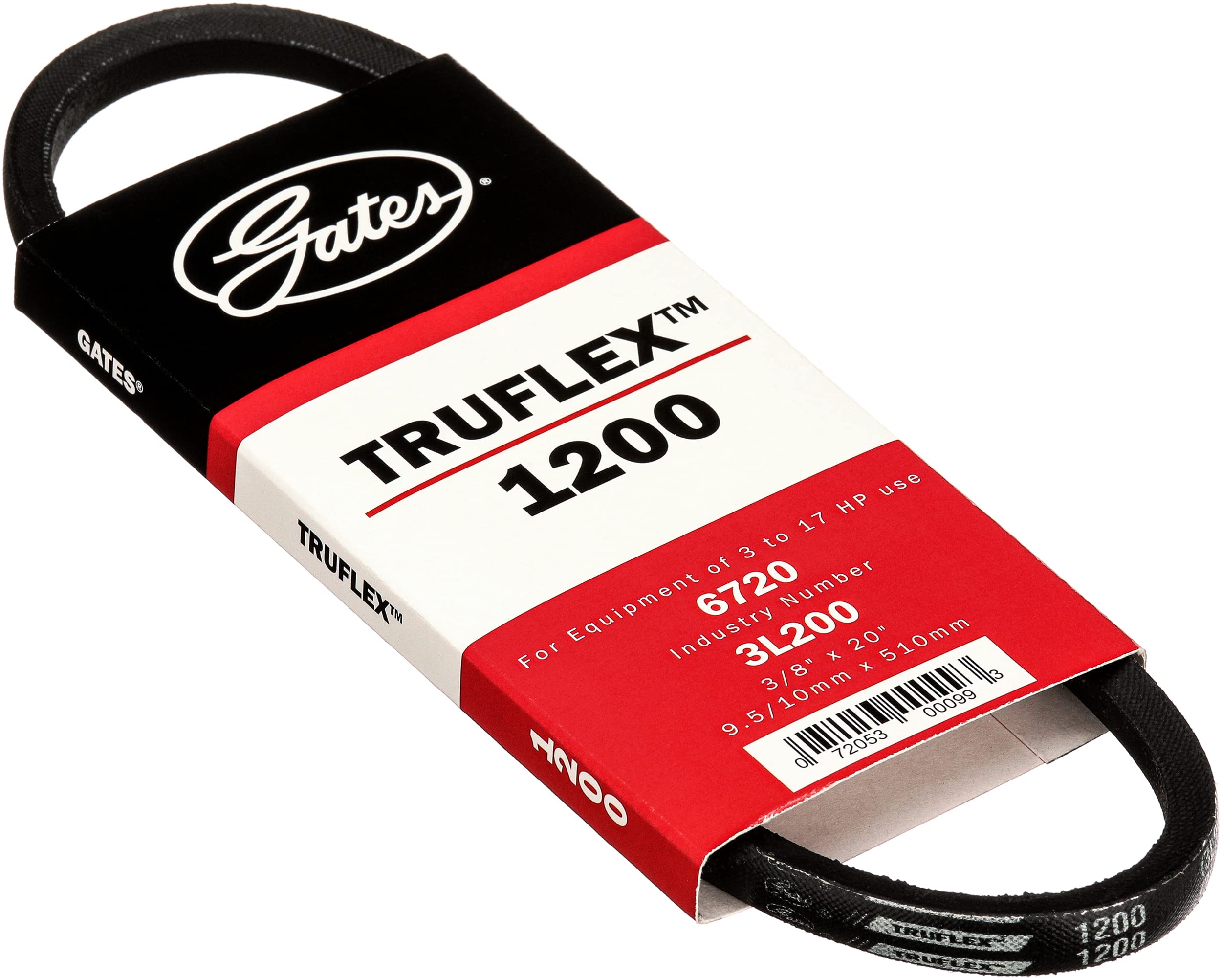 Gates 1200 Truflex Fhp Low Horse-Power V-Belt, Black