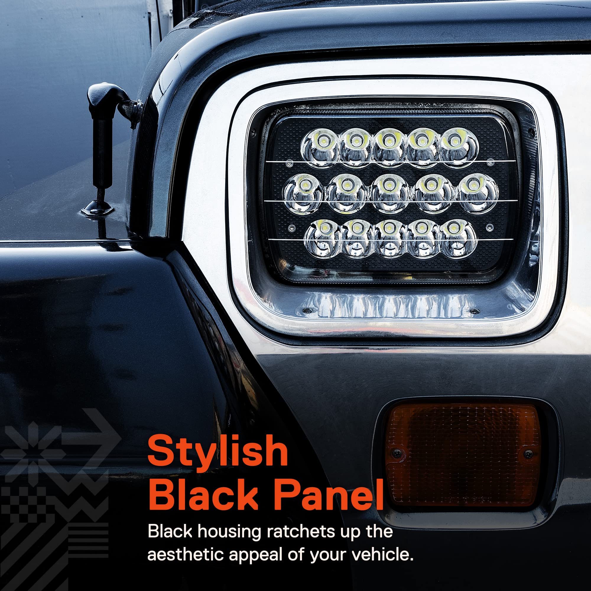 True Mods 7X6 5X7 Led Headlights H6054 H5054 Black [Low/High Sealed Beam] For Jeep Wrangler Yj Cherokee Xj Pickup Truck Van Chev