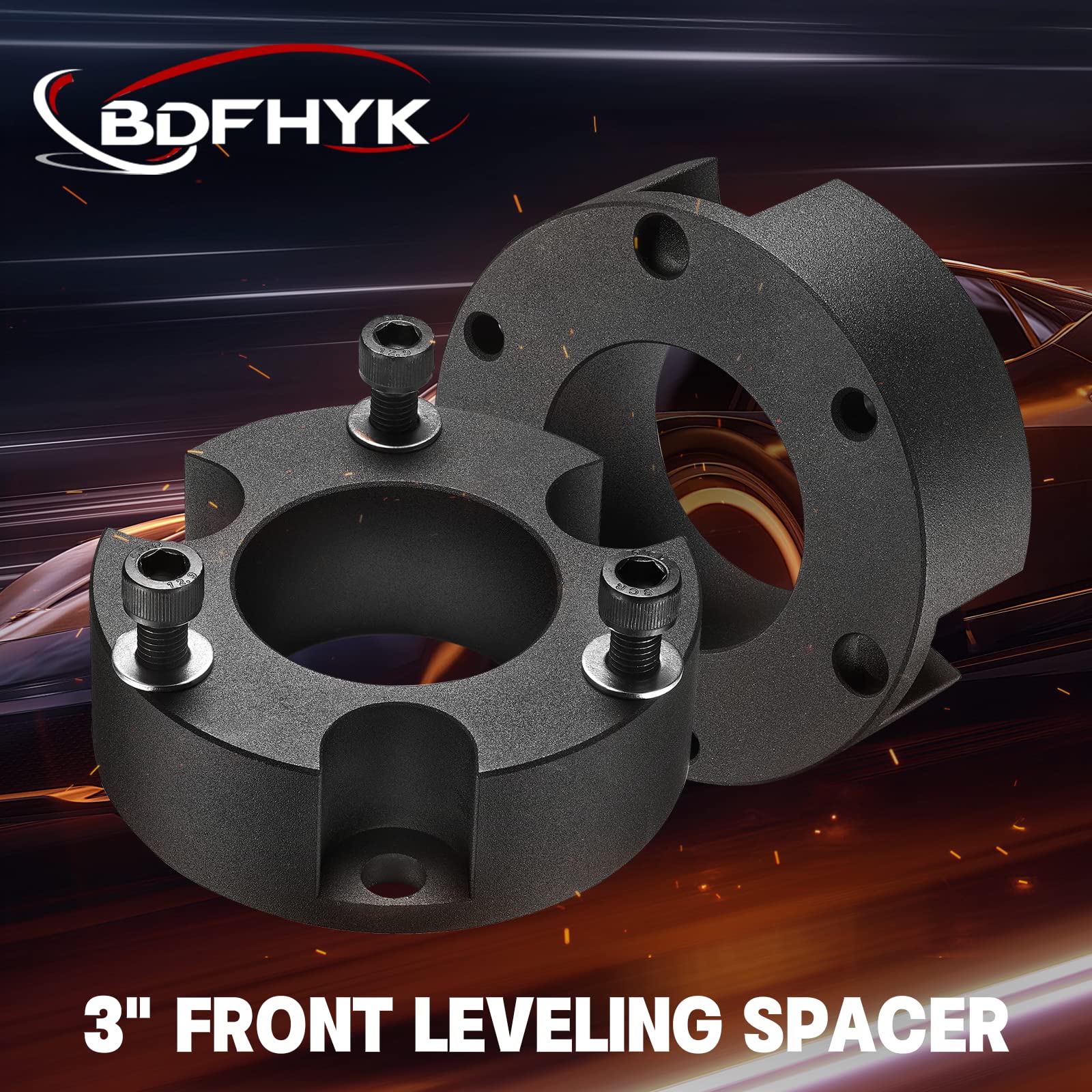 Bdfhyk 3 Front And 2 Rear Leveling Lift Kit, Compatible With 2005-2022 Toyota Tacoma 4Wd, 6061-T6 Aluminum Billet Strut Spacers Leveling Kit Suspension Leveling Lift Kit For Tacoma