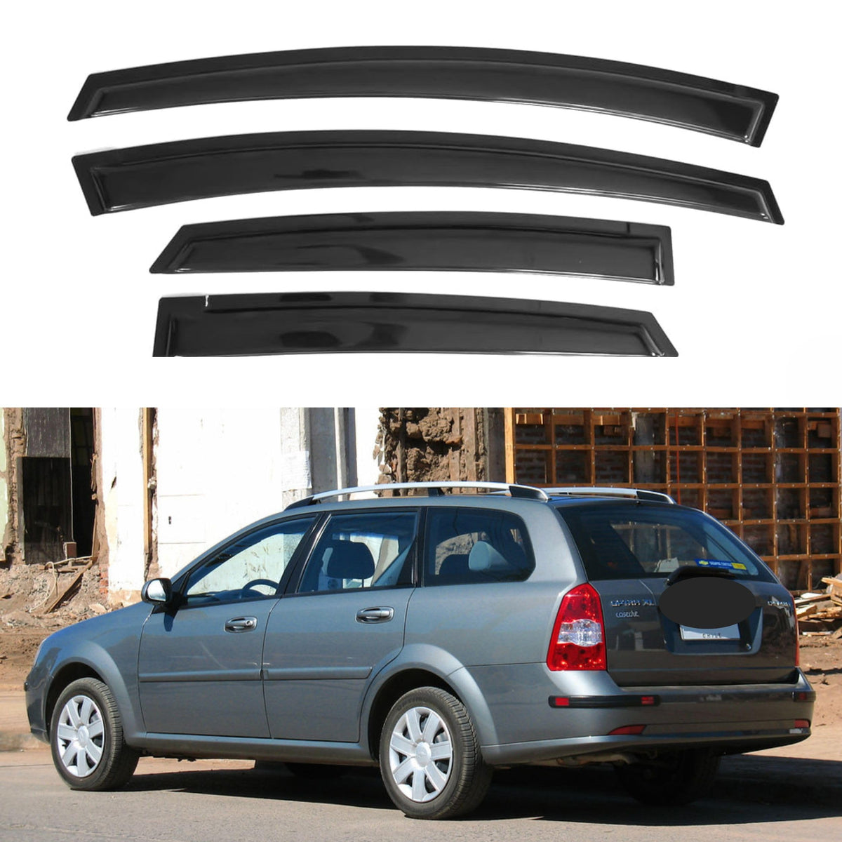 Ig Window Visor For Chevy Chevrolet Optra Hatchback 2004-2010, Rain Guard Tape-On Durable Sun Wind Side Vent Window Deflector, 2