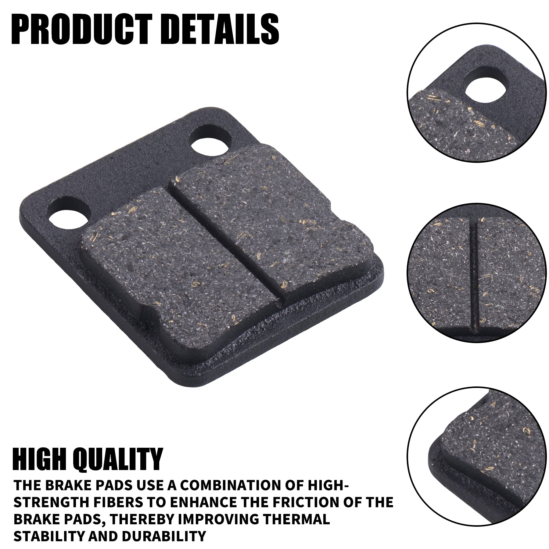 Mwmnun Rear Disc Brake Shoes Pads, Atv Go Kart Disc Brake Pad Shoes Compatible With Atv Quad Dirt Pit Bike Go Kart Dune Buggy 50Cc (2 Pack)