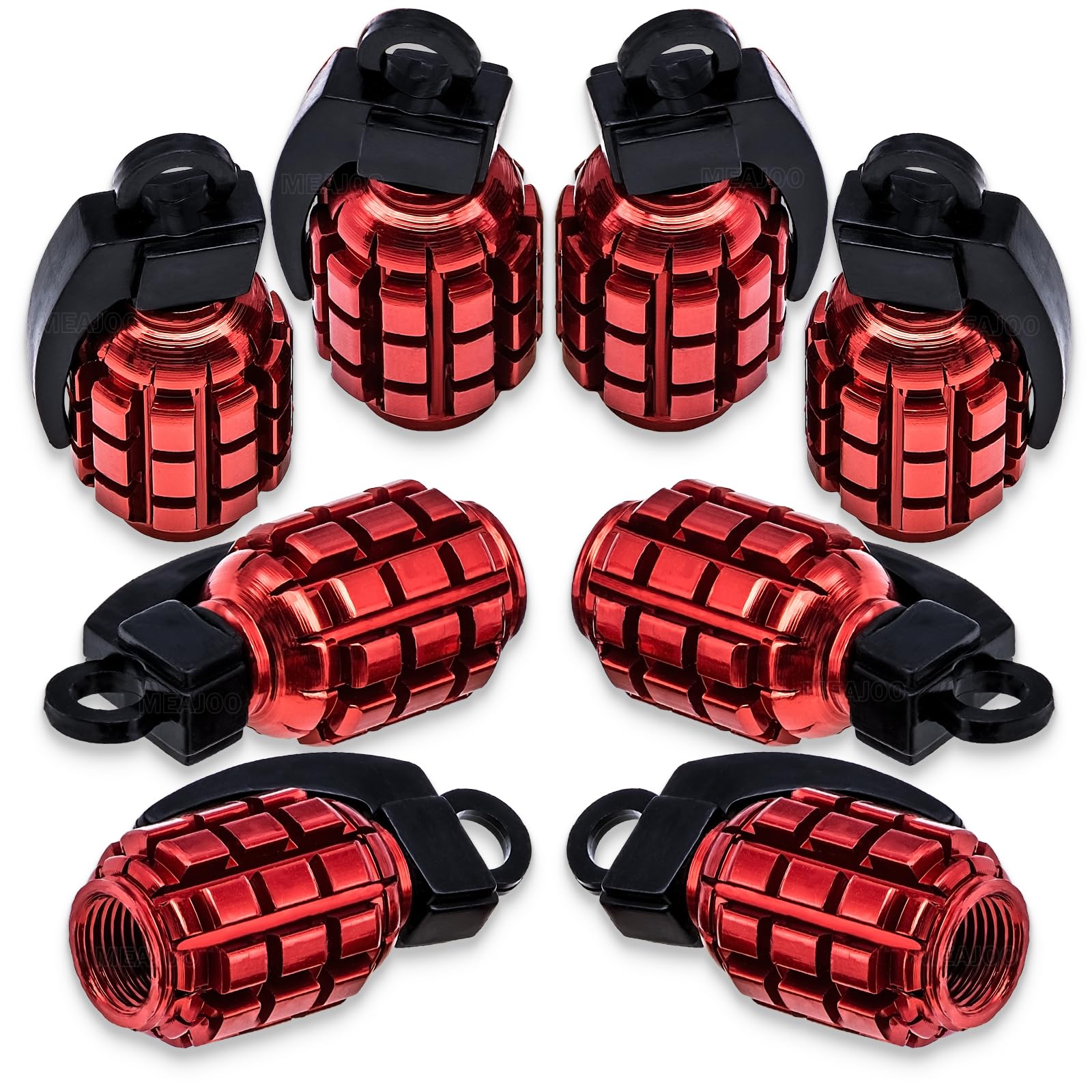 Meajoo 8Pcs Tire Valve Stem Caps, Stainless Steel Tire Valve Caps Wheel Valve Caps For Cars, Trucks, Suv, Motorcycles, Bicycles 