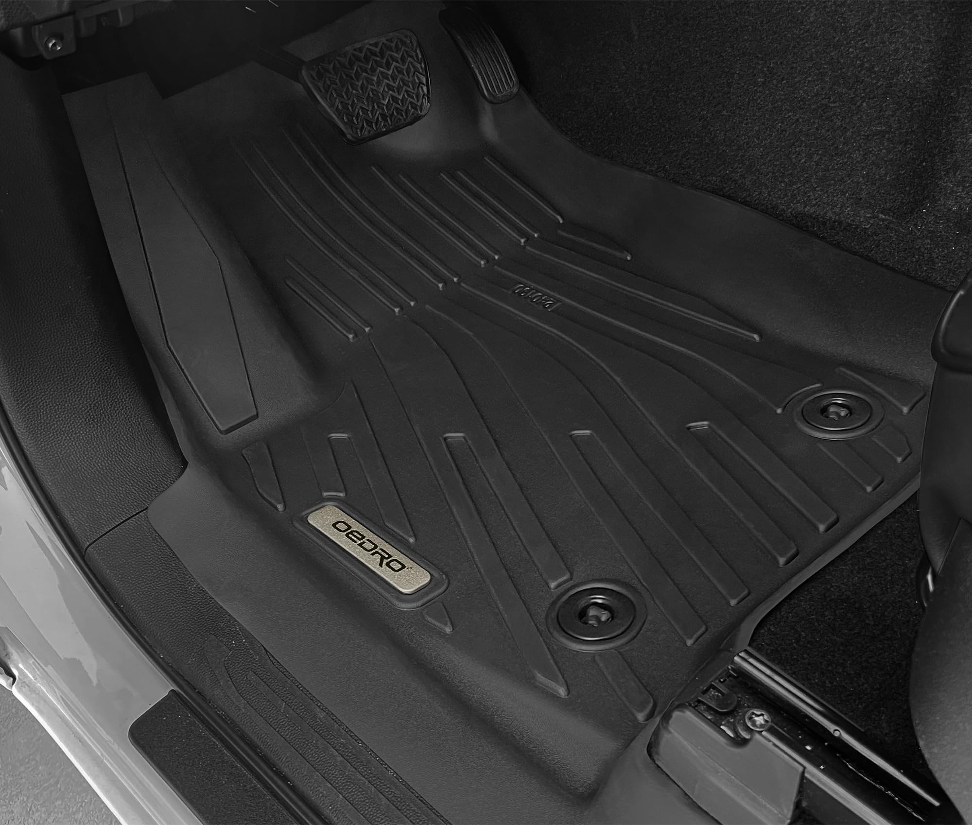 Oedro Floor Mats & Truck Bed Mat 2024 2025 Toyota Tacoma Double Cab (Not For Hybrid), All Weather Tpe Tacoma Floor Liners, 2 Row