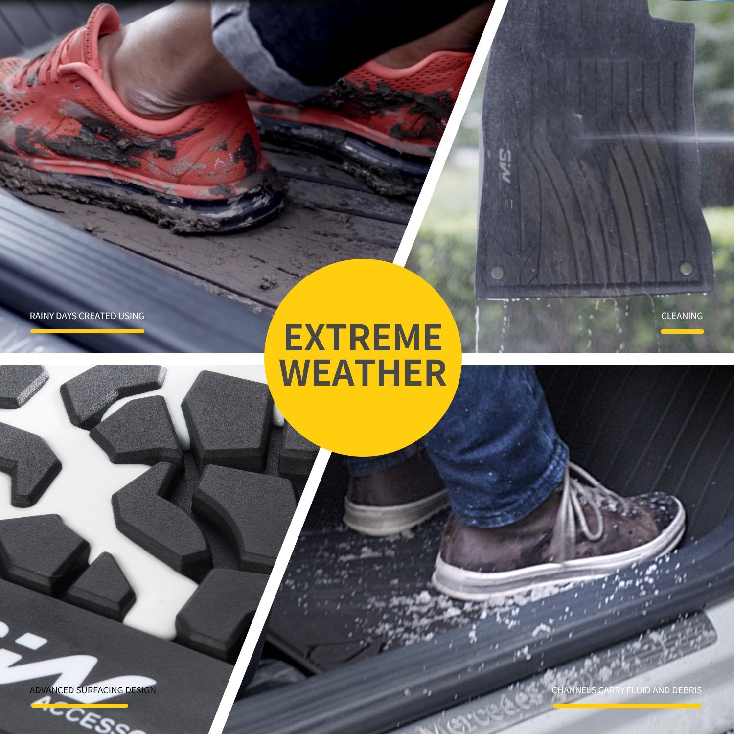 3W Floor Mats Compatible For Lincoln Mkc 2015-2022, Tpe All Weather Floor Liner Custom Fit 1St And 2Nd Rows Full Set Car Liners