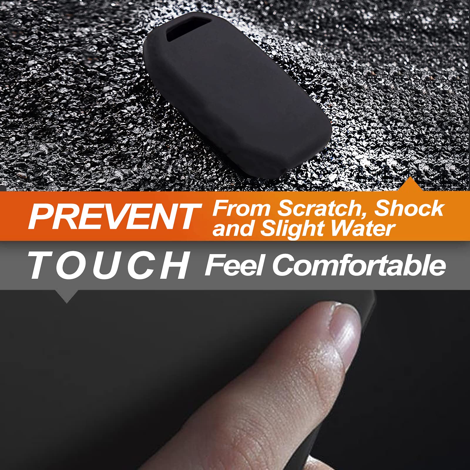 Eyanbis Silicone Key Fob Cover Fit For Toyota 4Runner C-Hr Corolla Rav4 Highlander Prius Prime C V Awd-E Smart 3 Buttons Key Fob