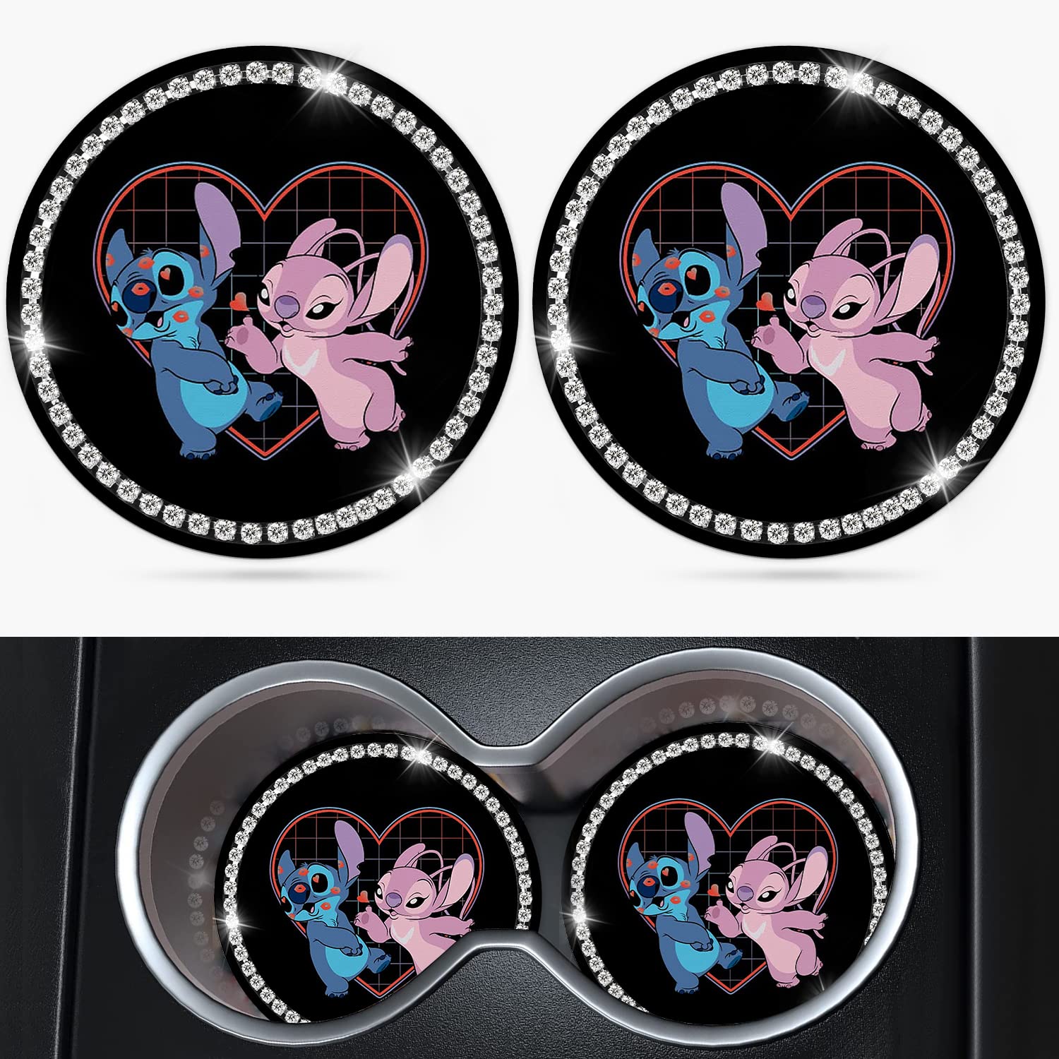 Car Cup Holder Coaster 2 Pack Cute Cartoon Silicone New Automotive Cupholder Accessories Interior Decor Decorations For Women Gi