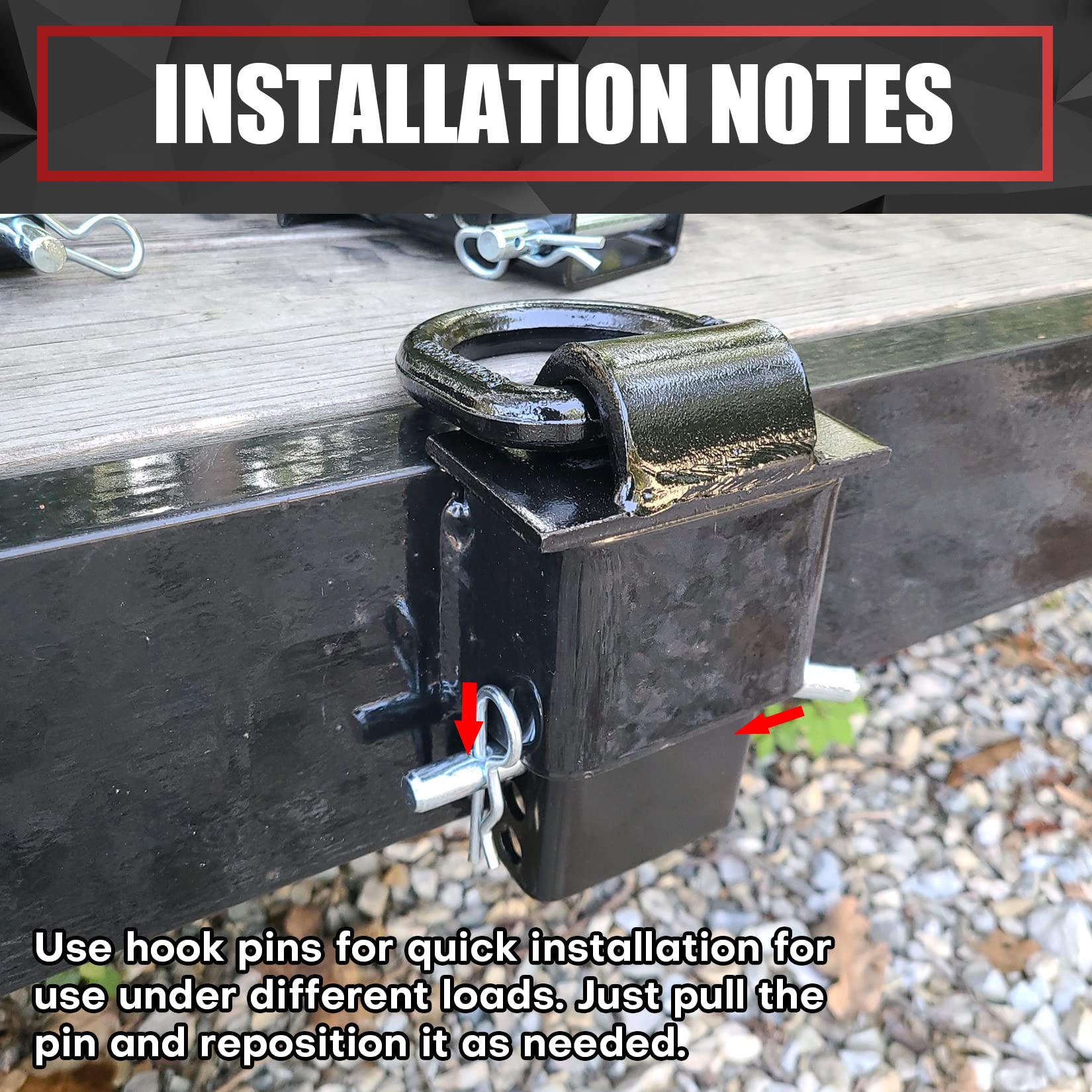 Viagl 2Pcs 18000Lbs Heavy Duty Removable D Ring Stake Pocket Tie Down For Utility Trailers And Flatbeds Equipped With Stake Pock