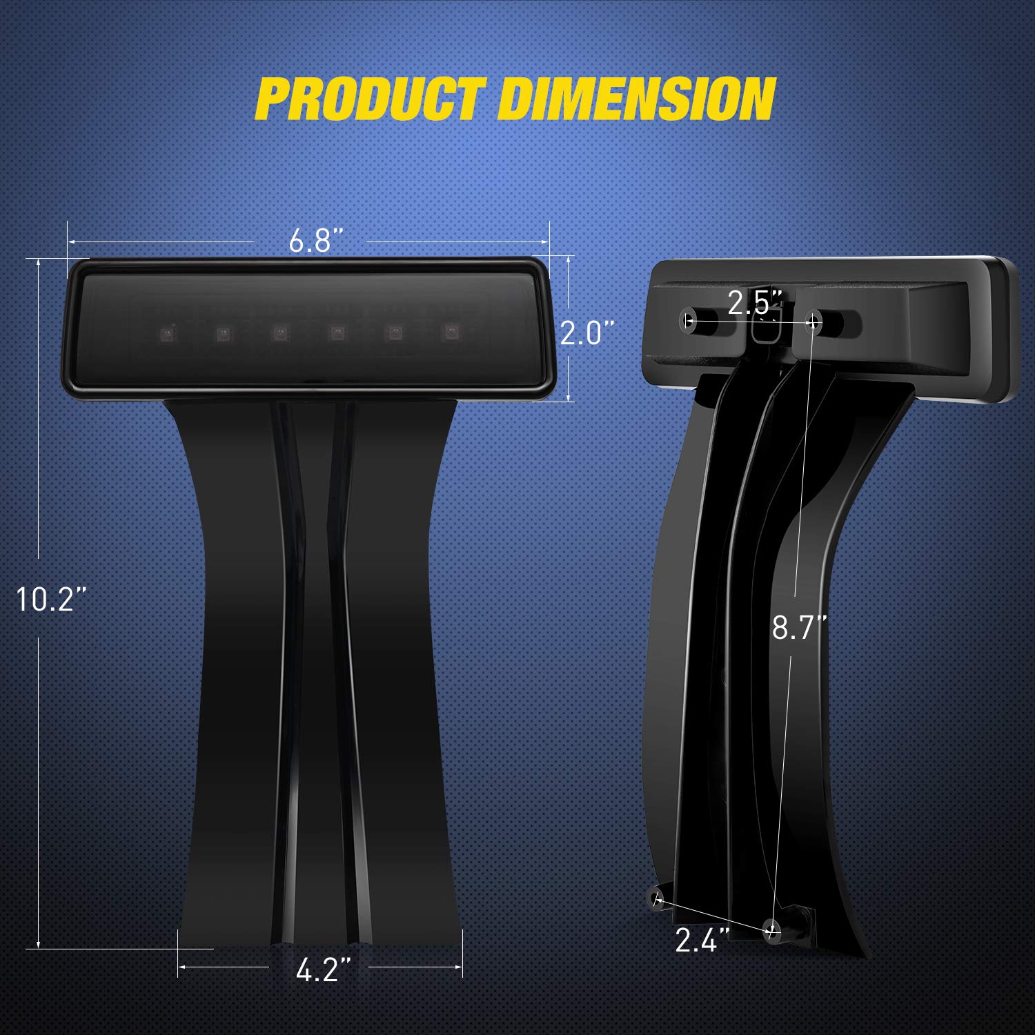 Nilight Led Third Brake Lights High Mount Stop Tail Light With Smoked Lens For 2007-2018 Wrangler Jk, 2 Years Warranty