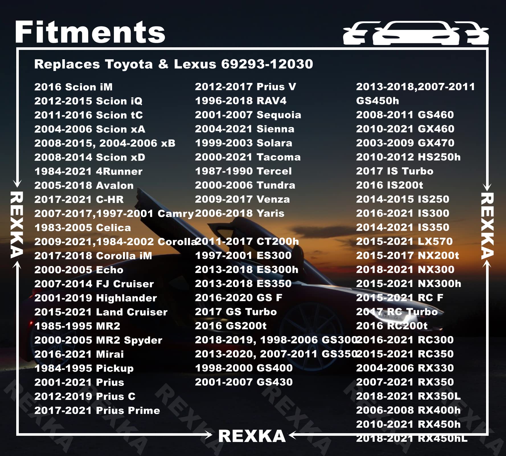 Rexka 15 Sets Tailgate Door Handle Door Lock Rod Clip Set 5 Mm Rod Size For Lexus Toyota 69293-12030 69293-12040 Camry, Celica,