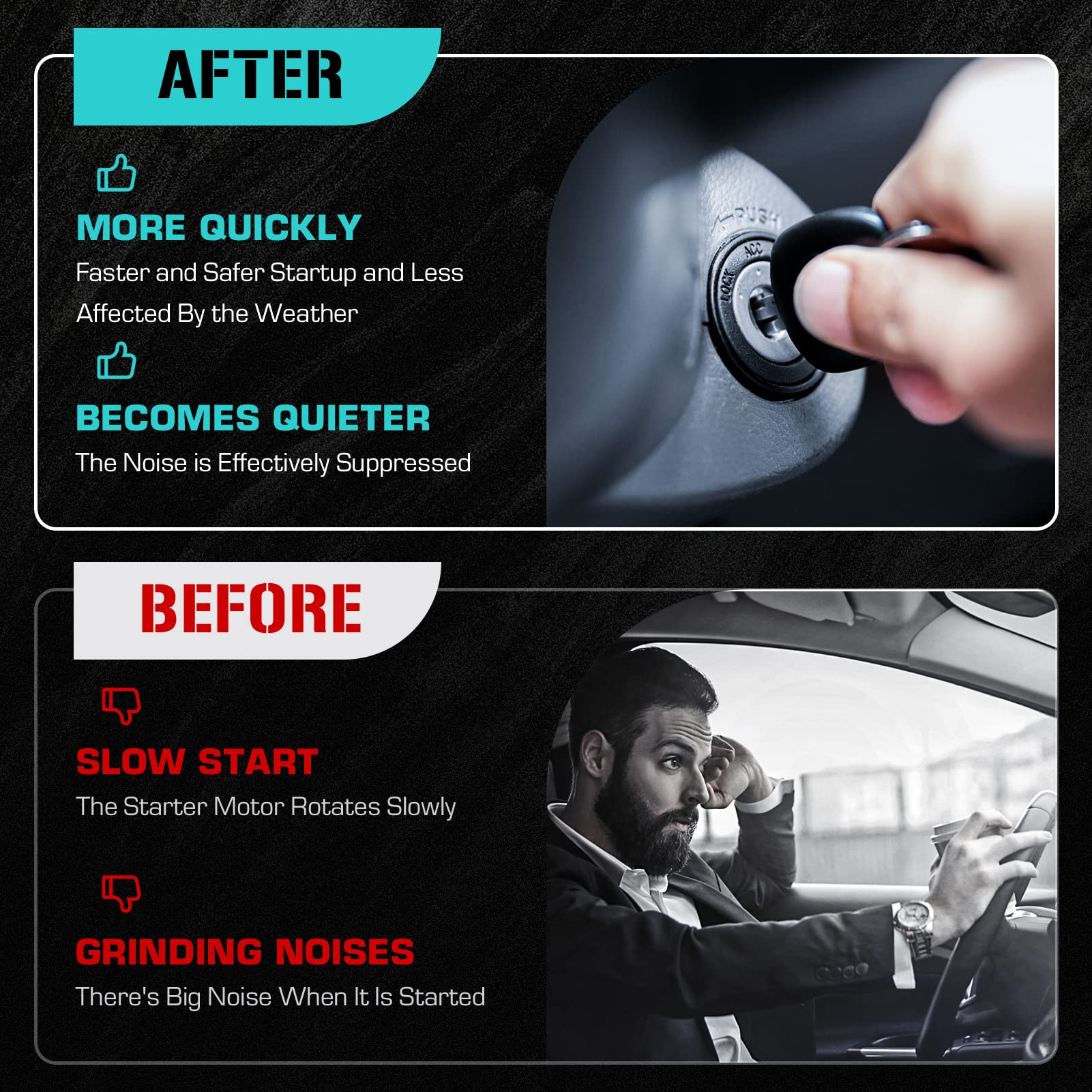 17825 Starter Motor for Lexus/Toyota Camry Highlander RAV4 Sienna Solara Venza/Scion TC XB 2.4L 2.7L 3.0L 3.3L 3.5L 2004-2018, R