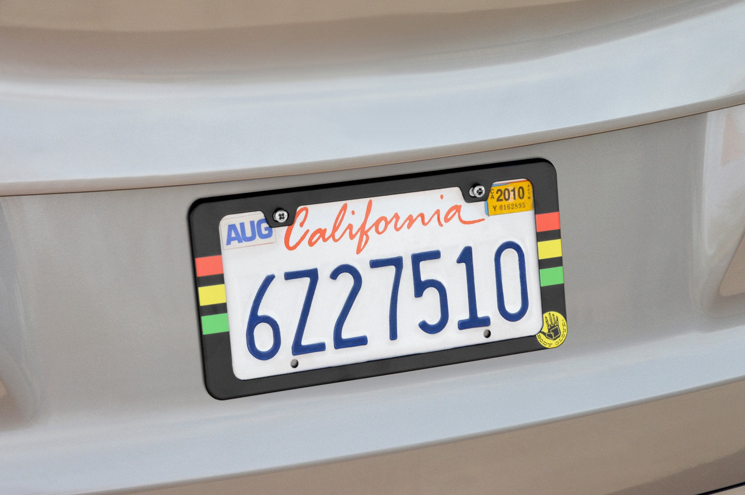 Bell Automotive 22-1-70334-8 Black/Multi Body Glove Rasta License Plate Frame