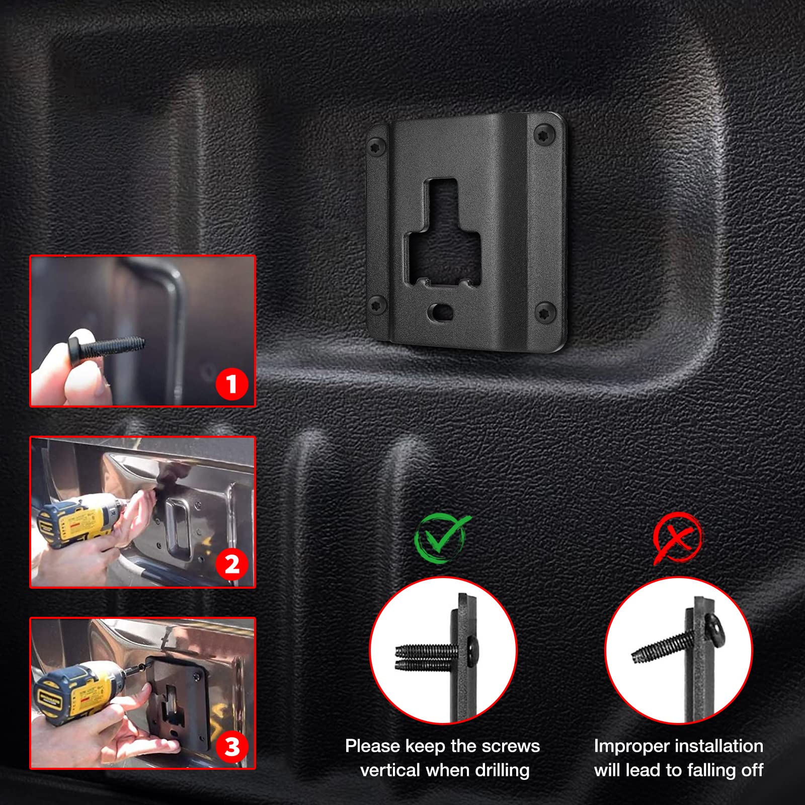 Speedwow Truck Bed Cargo Binding Bracket Plate Compatible With F-150 2015-2023; Compatible With F-250 Super Duty 2015-2023; Comp
