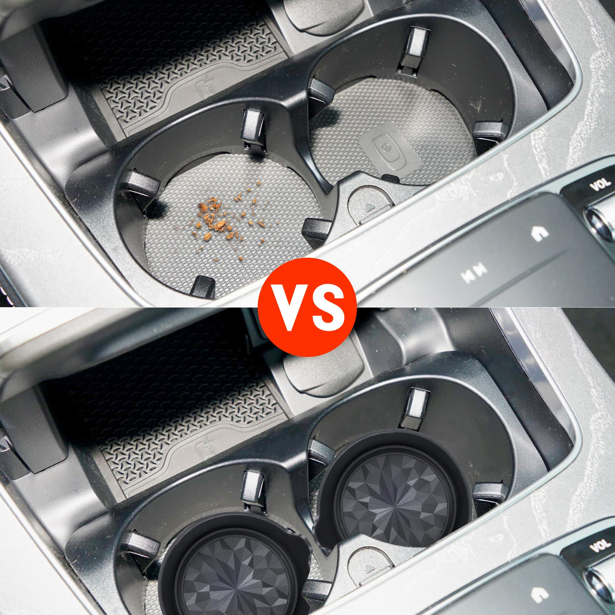 Amooca Car Cup Coaster Universal Automotive Waterproof Non-Slip Cup Holders Sift-Proof Spill Holder Car Interior Accessories 4 P