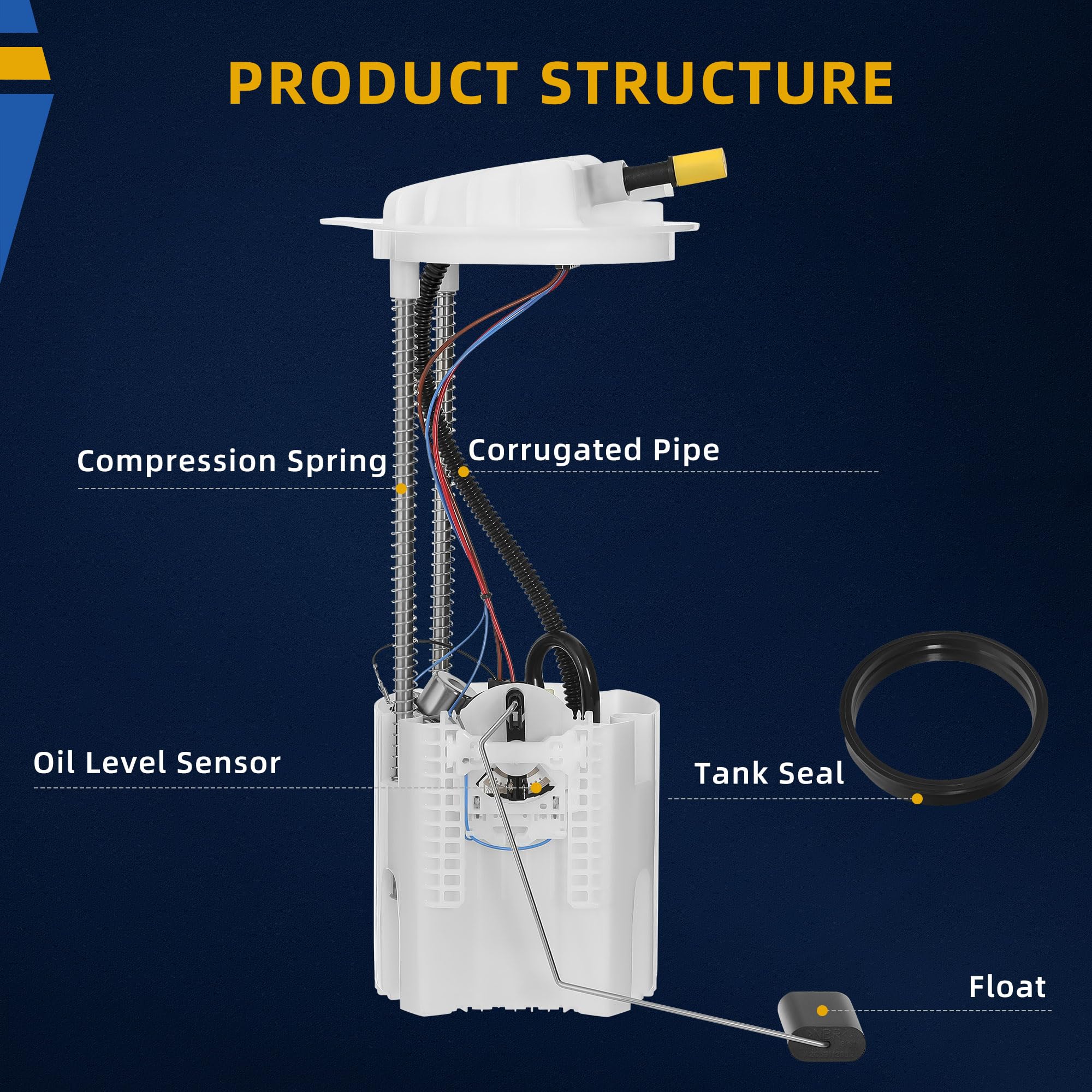 DWVO Fuel Pump Compatible with 2009 2010 Dodge Ram 1500 4.7L V8 3.6L V6, 2011 2012 Ram 1500 4.7L V8, 2014 Ram 1500 3.6L V6