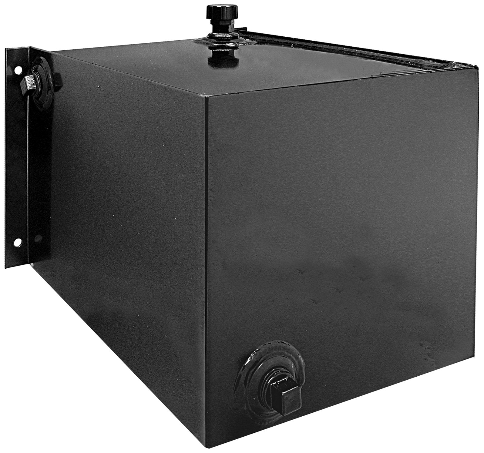 Buyers Products SMR7S 7 Gallon Side Mount Hydraulic Reservoir - Black Powder-Coated HRPO Steel, 2 in. NPT Port, Internally Baffl