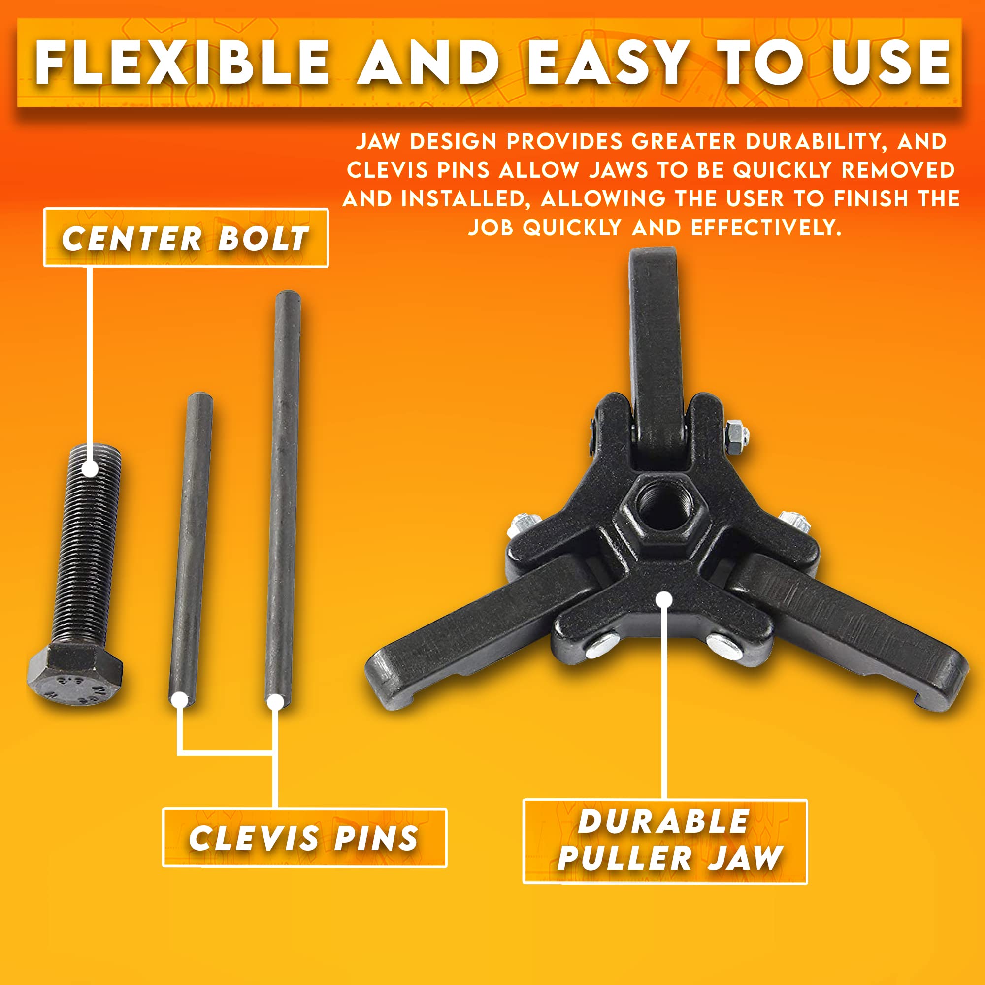 Shankly Harmonic Balancer Puller, Crankshaft Pulley Removal Tool or Harmonic Pulley Puller Tool, Steering Wheel Puller Kit With