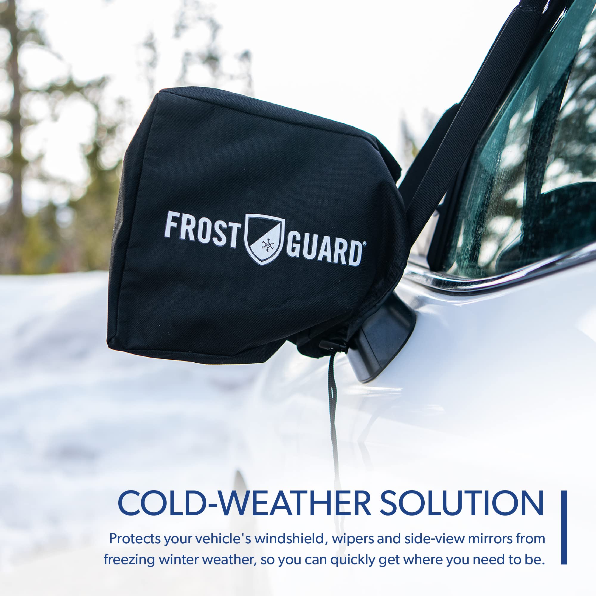 Frostguard Vortex Premium Winter Windshield Cover With Built-In Security Panels And Wiper Blade Coverage + Mirror Covers - Weath